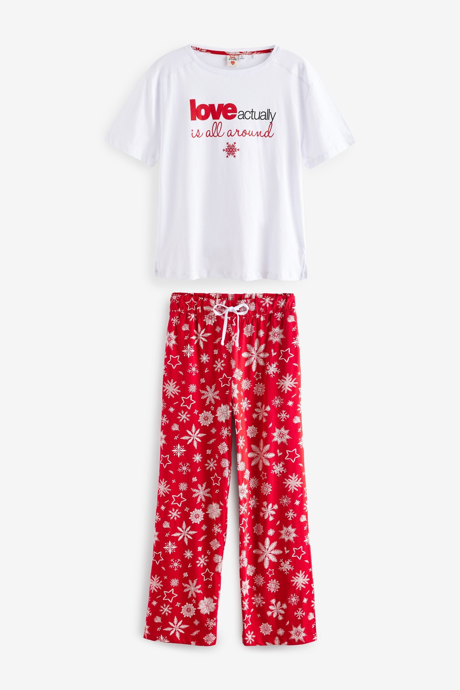 Next Pyjama Kurzärmeliger Baumwoll-Schlafanzug, Love Actually (2 tlg)
