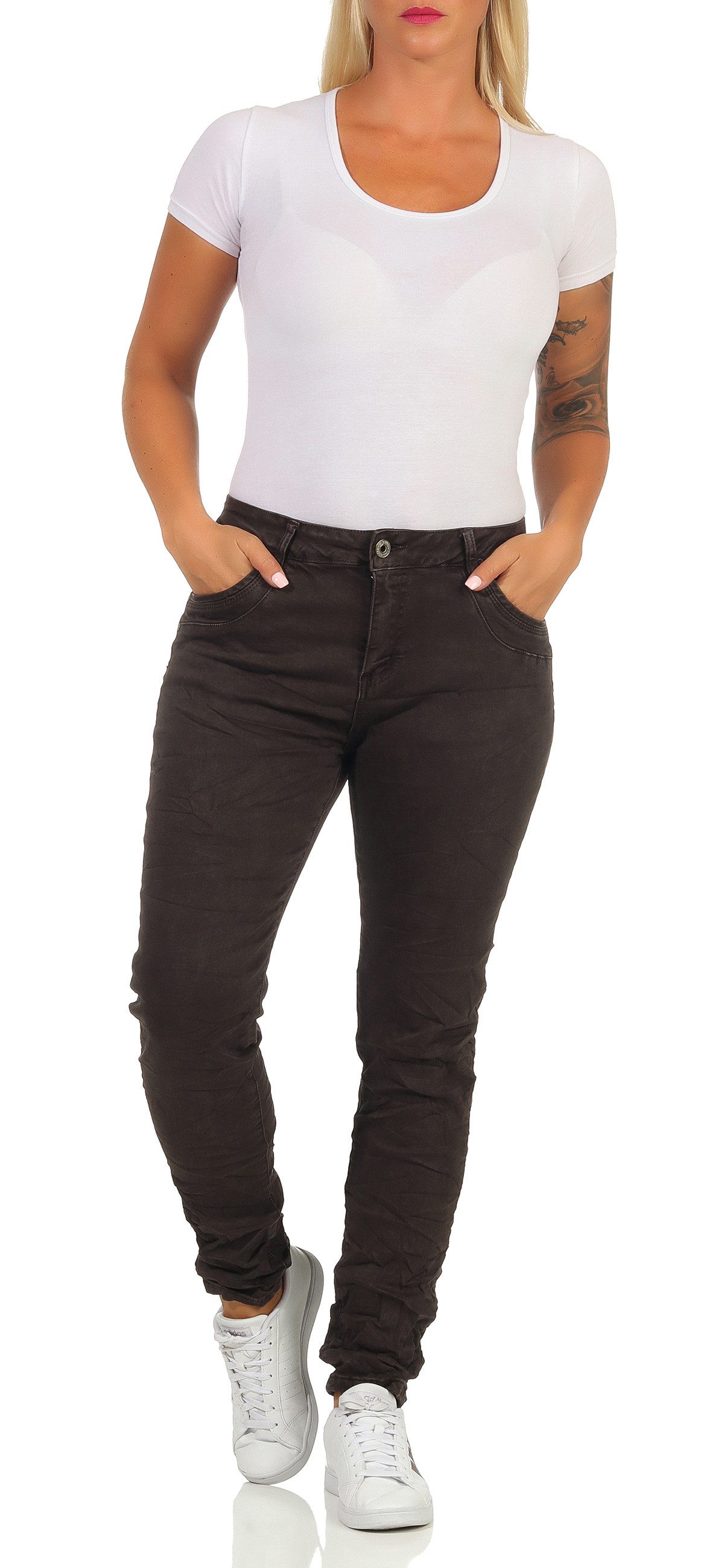 Karostar Stretch-Jeans Karostar Jeans Damen 3 Braun 38 – Bild 2 von 4
