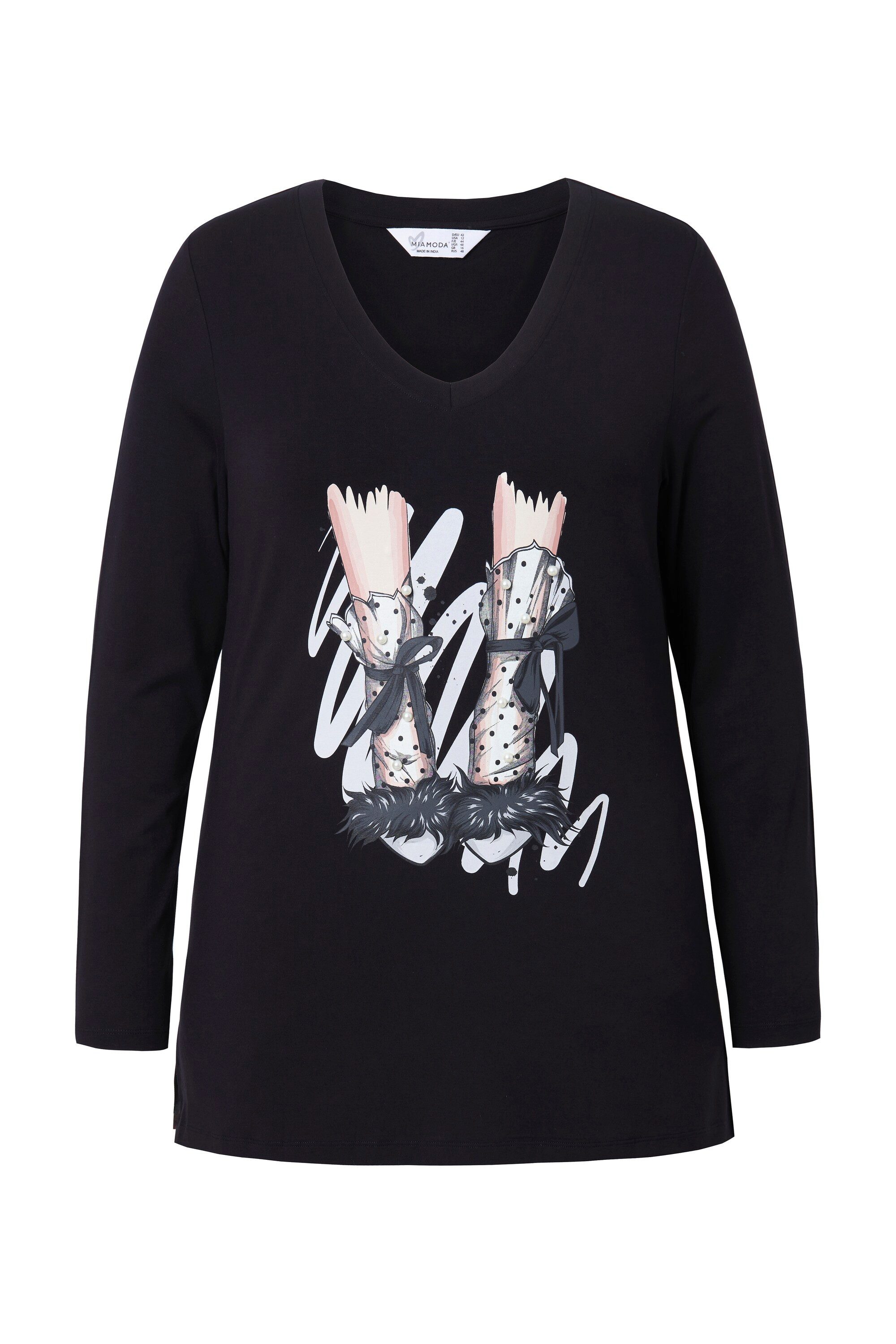 MIAMODA T-Shirt Langarmshirt Classic Fit Schuh-Motiv günstig online kaufen
