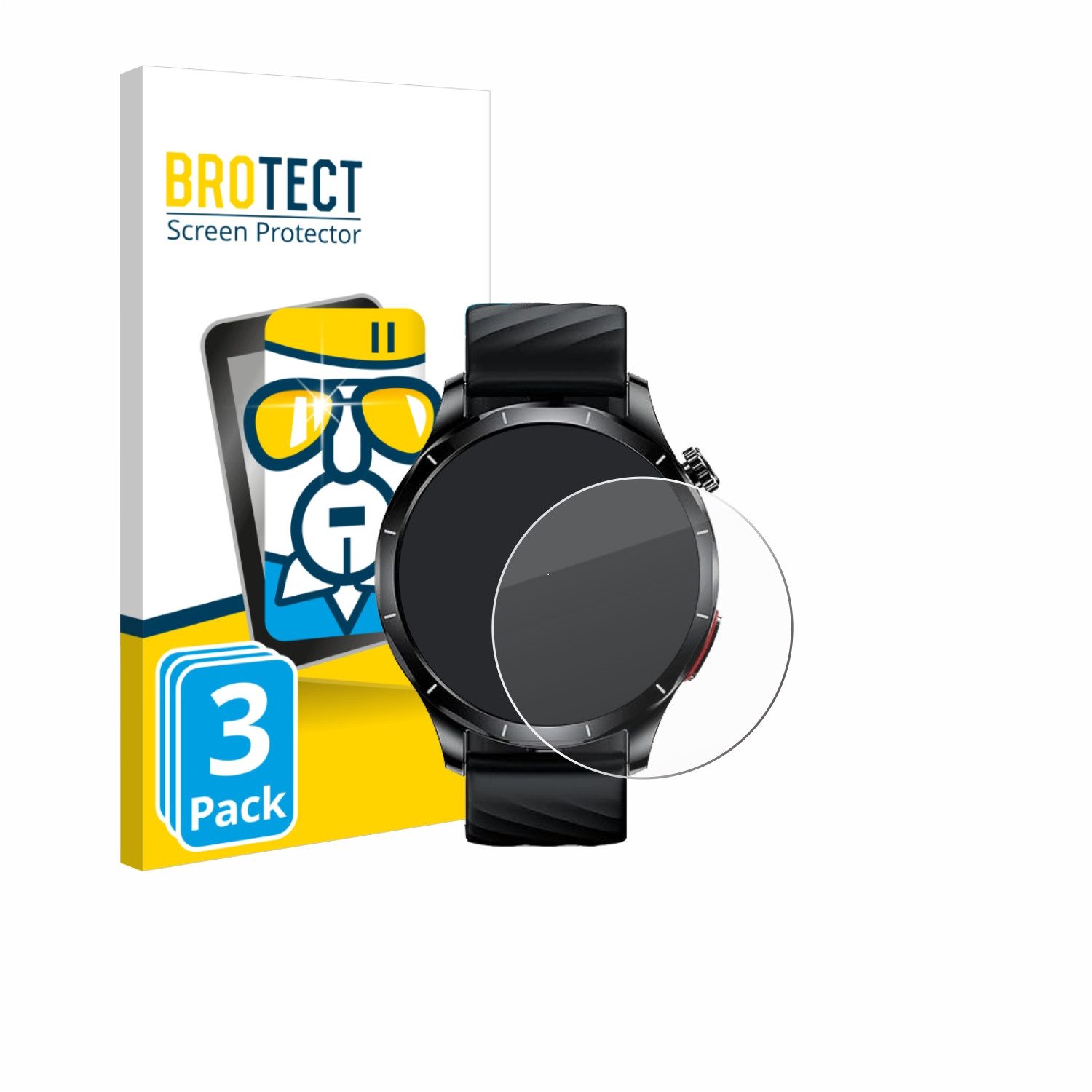 BROTECT Displayschutzglas Schutzglas für Lgnitek ‎Aegis S1 1.43", 3 Stück, Displayschutz 9H Schutz Glas Klar Transparent