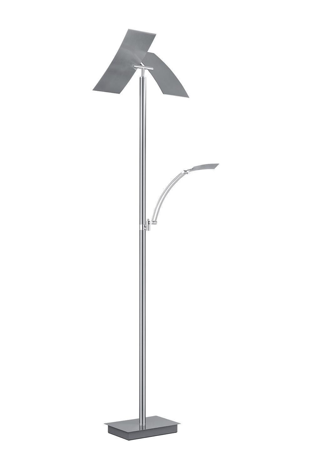 B-LEUCHTEN LED Аплайтер 53318268, H 185 cm, 2-flammig, Chrom, Nickel, Anpassung der Farbtemperatur, Dimmfunktion, LED fest integriert, Extra-Warmweiß, Neutralweiß, Tageslichtweiß, Verstellbar