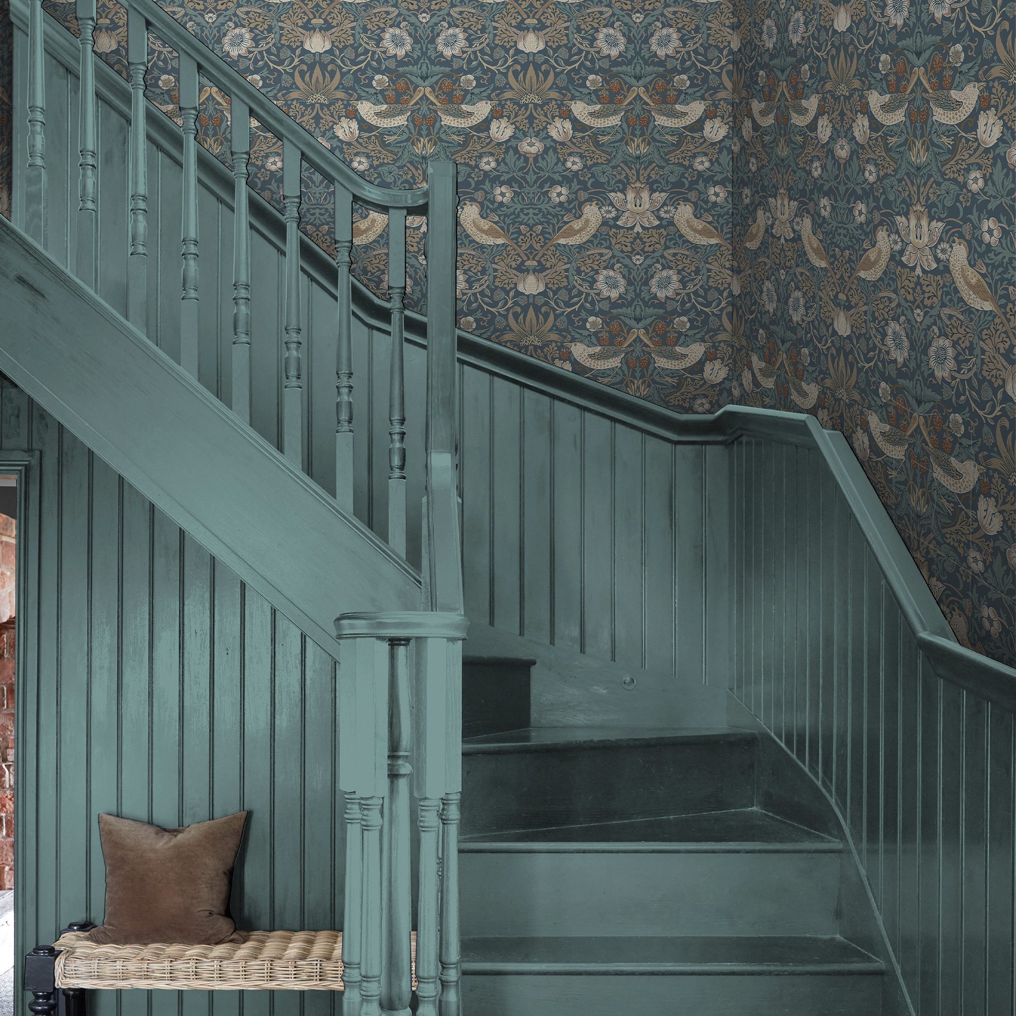 WILLIAM MORRIS AT HOME Vliestapete Strawberry Thief, glatt, Motiv, (1 St), Design Tapeten