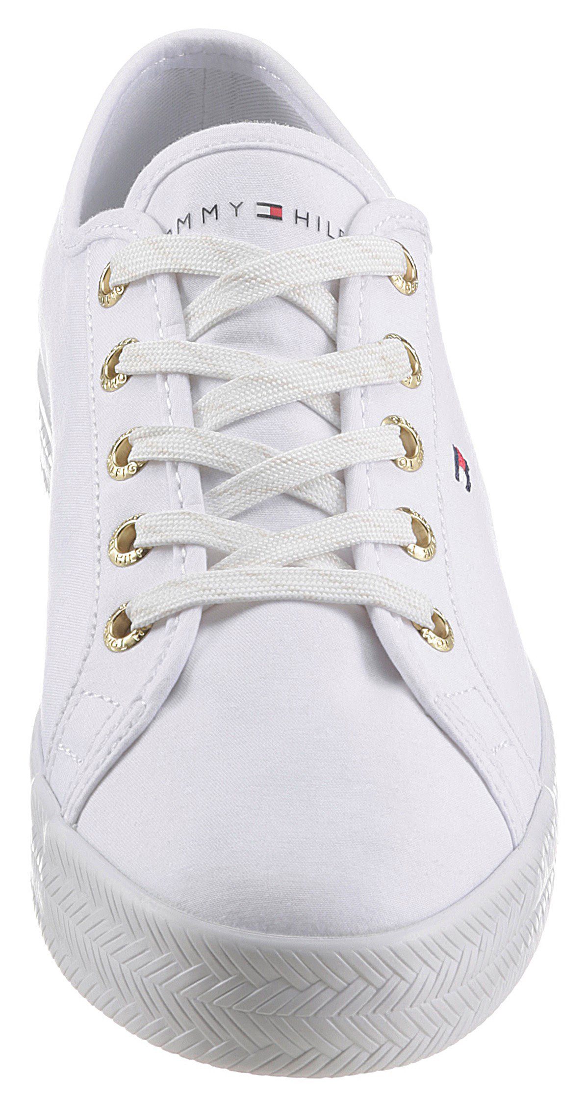 Tommy Hilfiger ESSENTIAL NAUTICAL SNEAKER Sneaker, Freizeitschuh, Halbschuh, Schnürschuh mit goldfarbenen Ösen