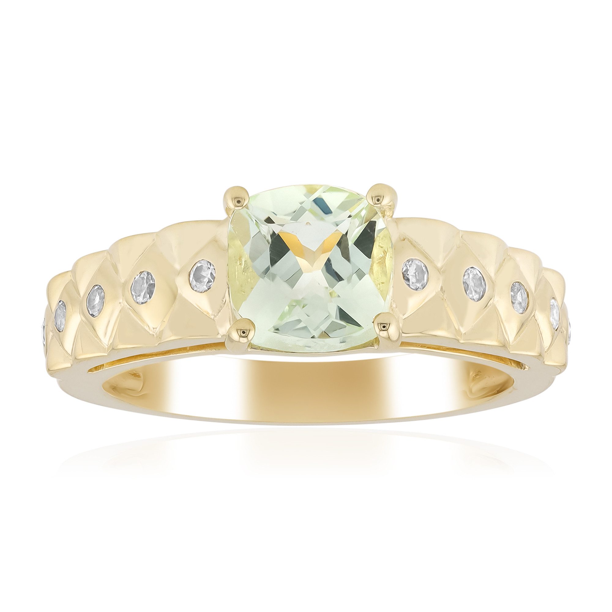 Cavill Goldring Grüner Beryll-Goldring, Brasilien, 1,275 Karat (1-tlg)