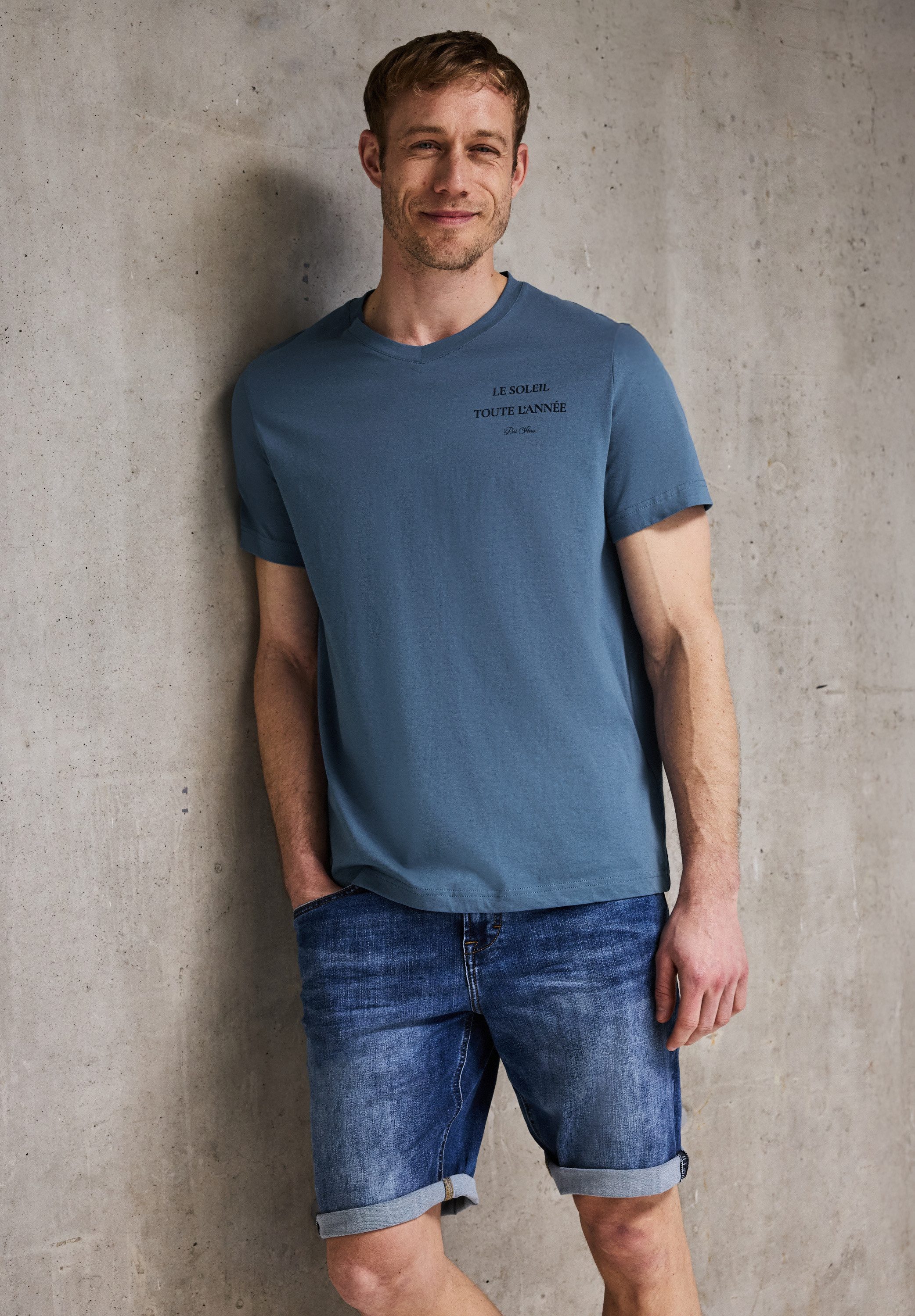 STREET ONE MEN T-Shirt mit Wording-Print