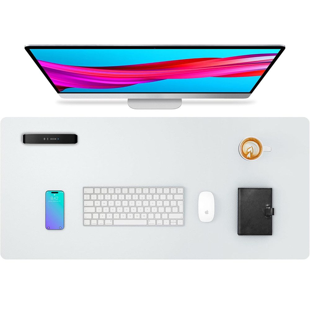 TUWENA Mauspad Schreibtischunterlage, Rutschfeste Tischunterlage Schreibunter Mauspad, Leder Mauspad, Multifunktionales Office Mousepad Schreibtisch Zubehör