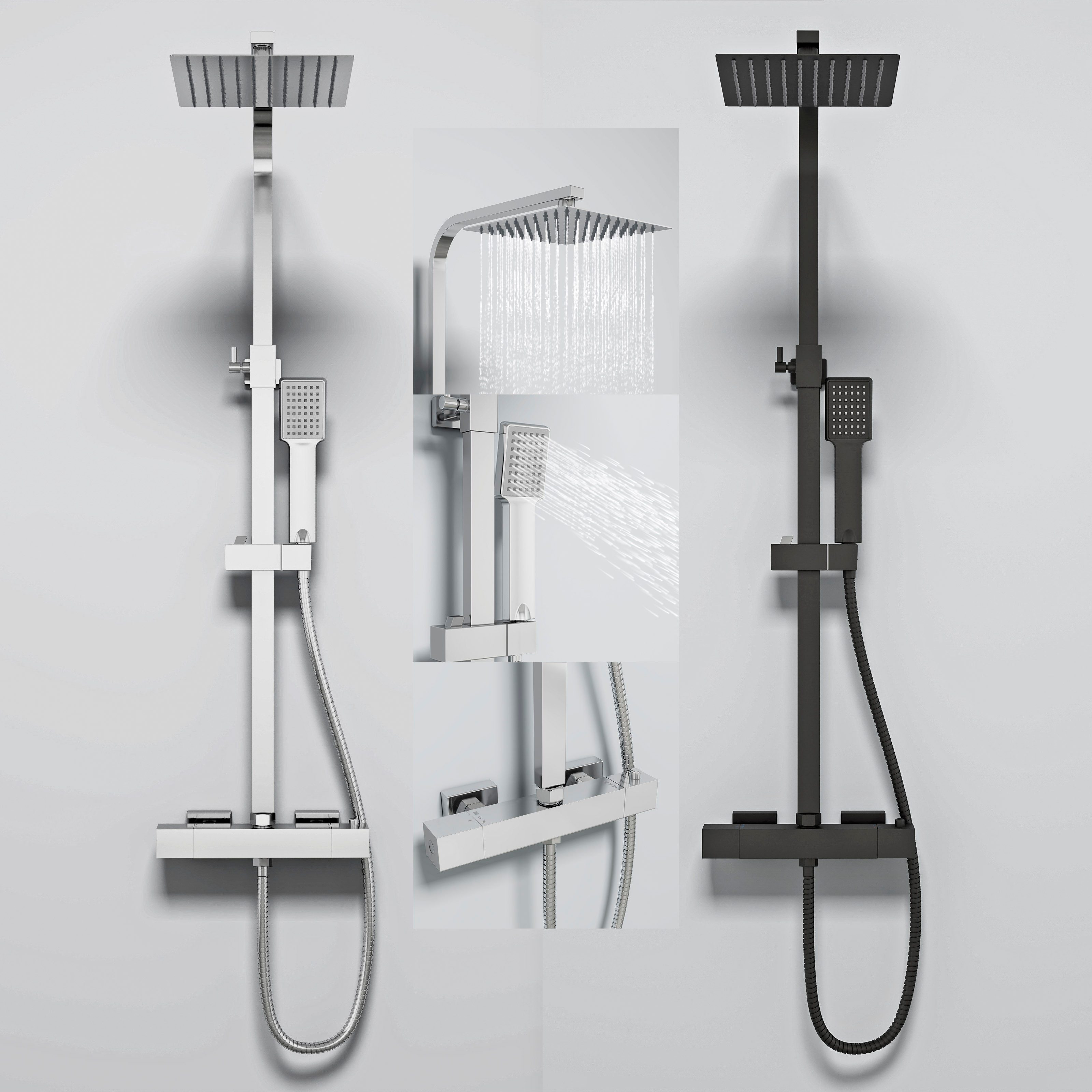 Duschparadies Duschsystem DUSCHPARADIES Thermostat-Duschsystem Edelstahl Qu günstig online kaufen