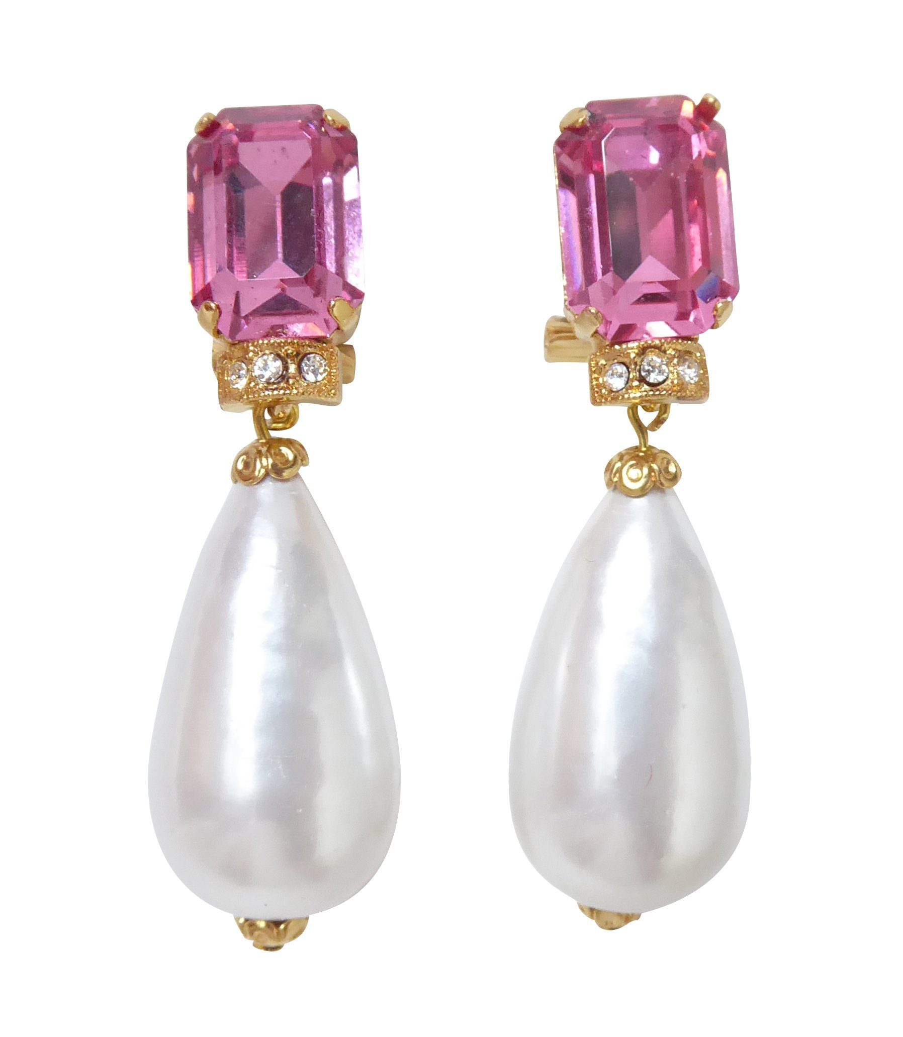 Paar Ohrstecker Mona pink schickes Geschenk elegant Perlenohrringe Feier