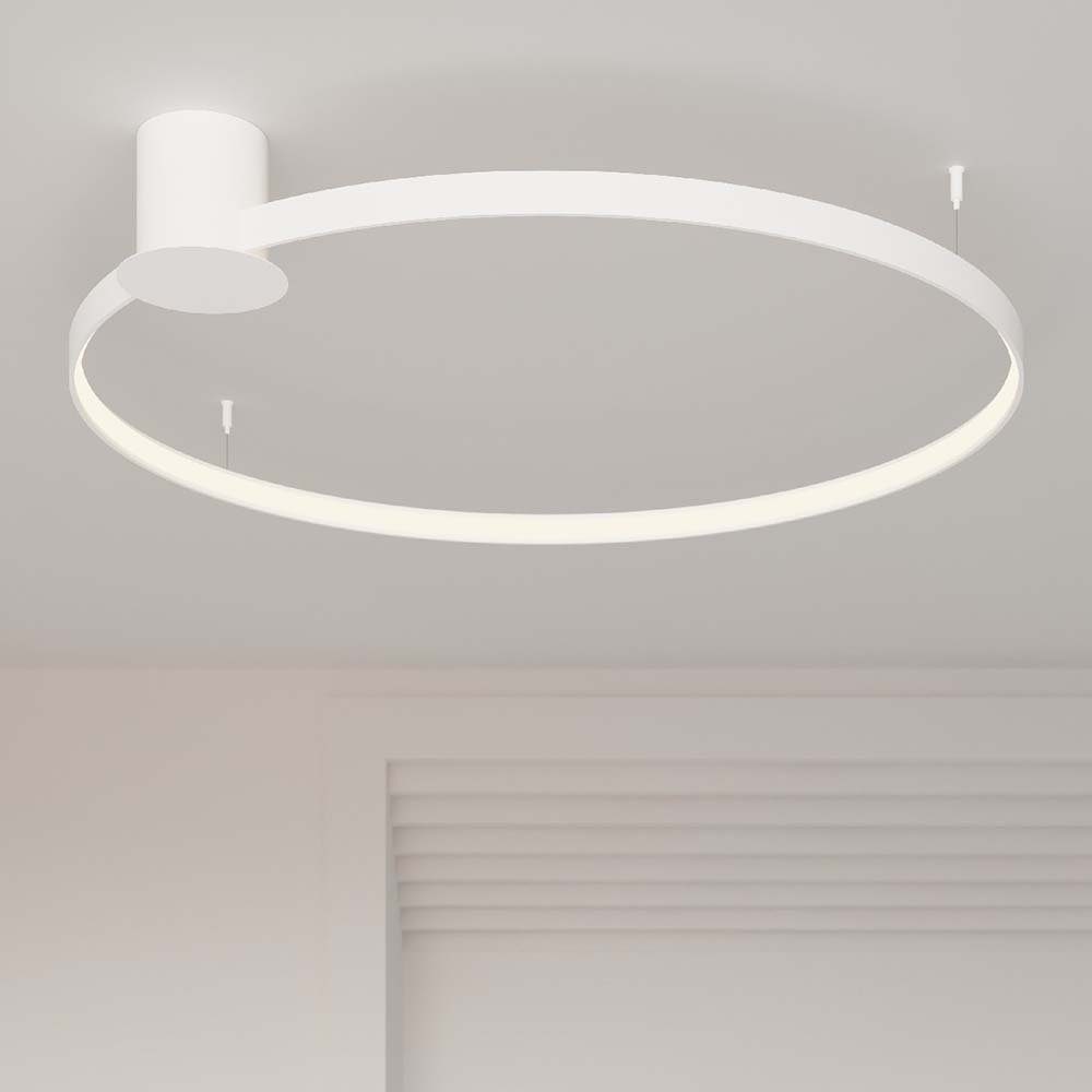 Deckenleuchte Deckenleuchte, Design LED weiß etc-shop Wohnzimmerlampe verbaut, LED-Leuchtmittel fest Deckenlampe Warmweiß, LED Ring