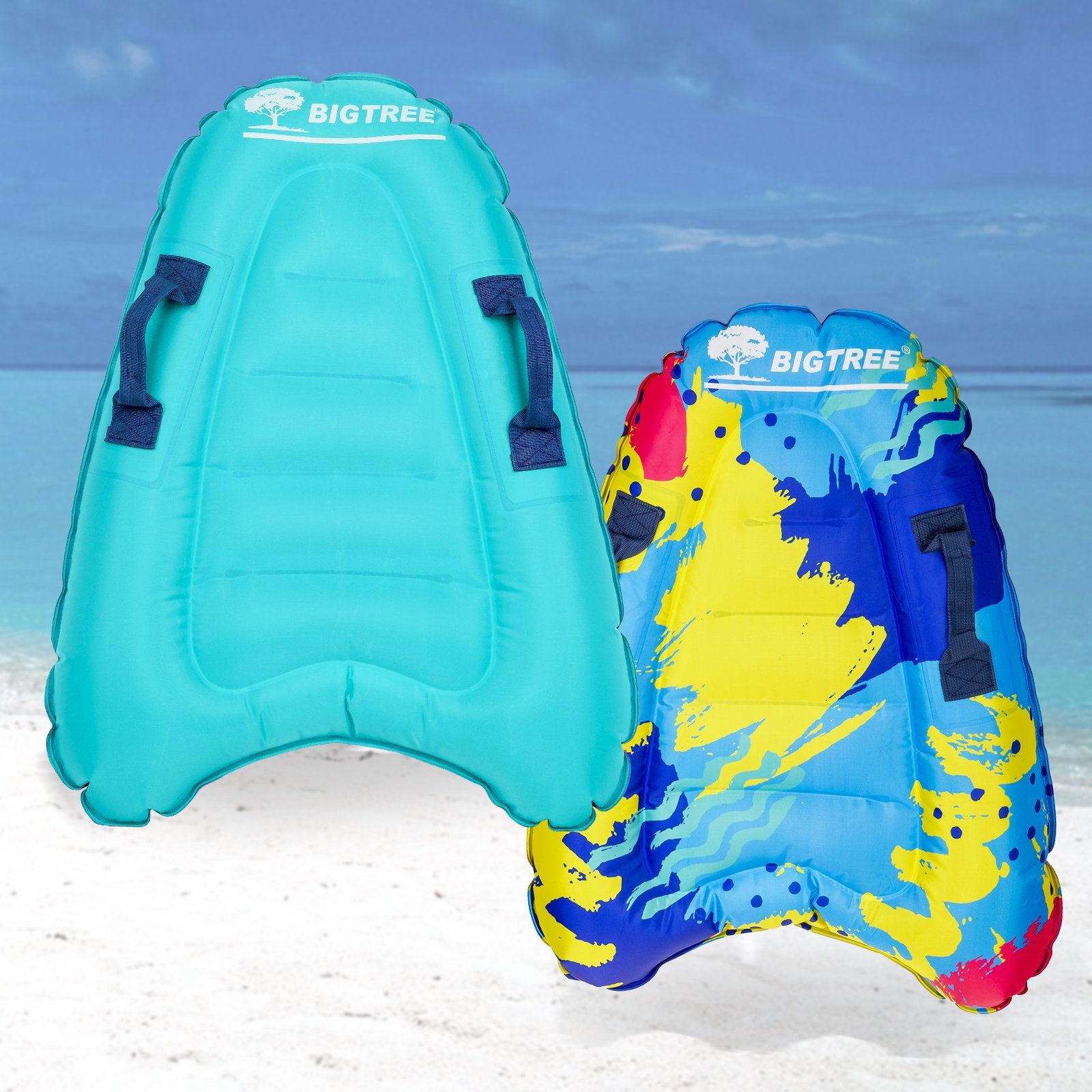 KAHOO Inflatable SUP-Board Aufblasbares Bodyboard, 52x14x70cm, Schwimmhilfe 2tlg.-A | SUP-Boards