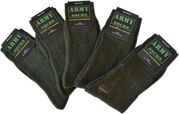 normani Sportsocken 10 Paar Outdoor-Socken ARMY (10er-Set, 10 Paar) nicht einlaufend oder filzend