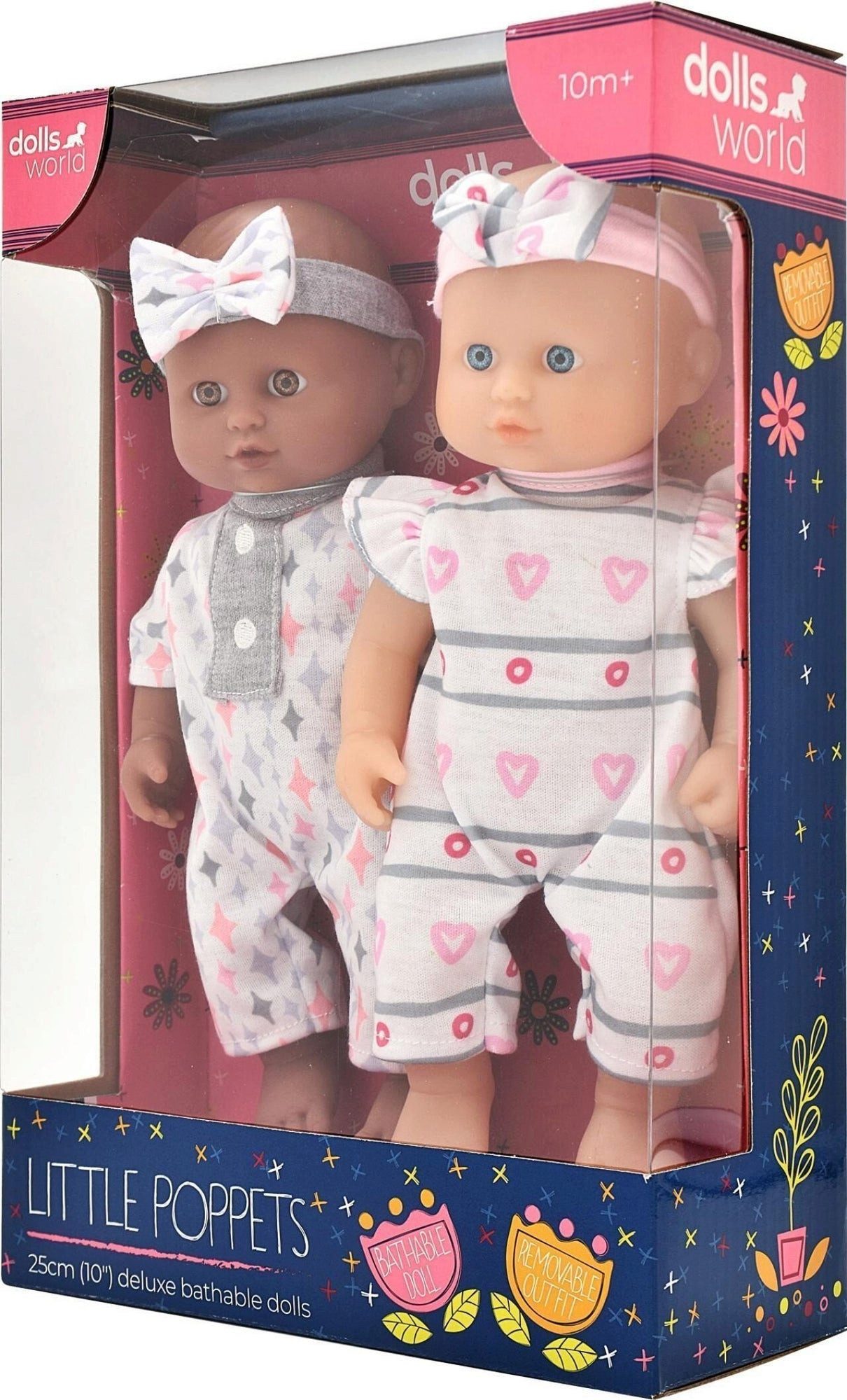 Idee+Spiel Spiel Dolls World Zwillings-Badepuppen Set - Wasserfeste Spielpuppen für Bad
