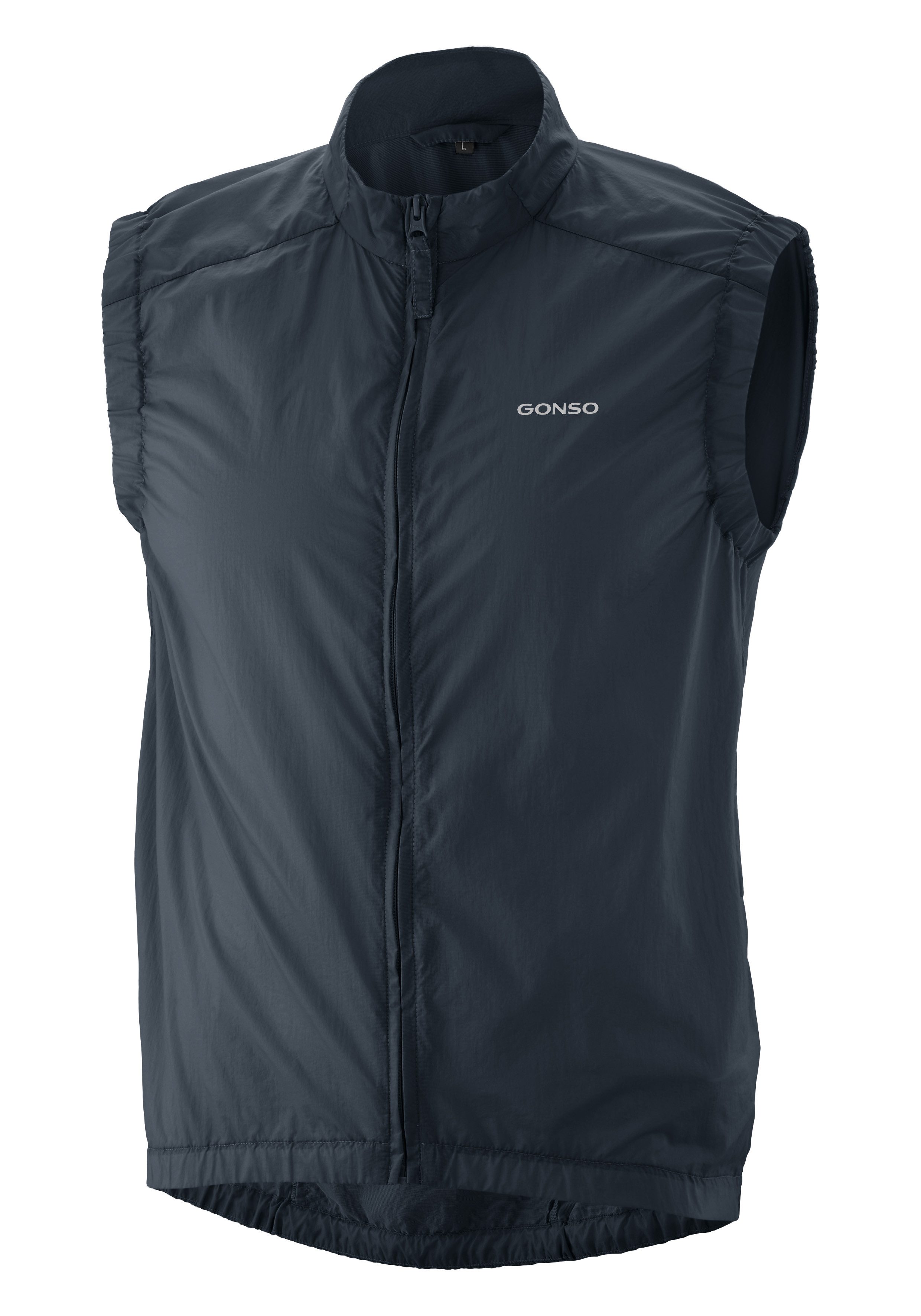 Gonso Funktionsweste Adventure Vest Wind M Herren Weste, leichte und winddichte Fahrradweste mit Rückentasche