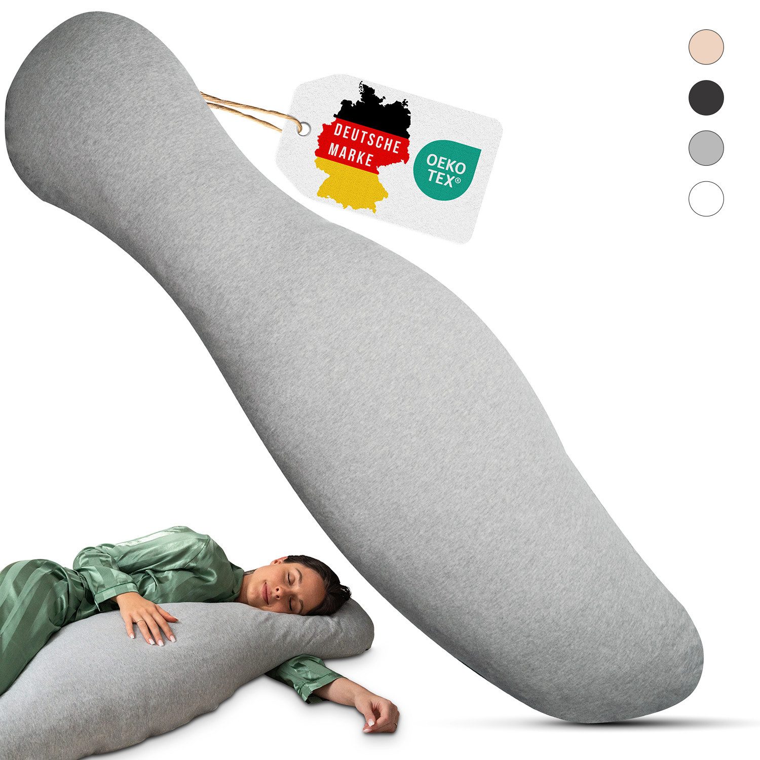 Opanoli Seitenschläferkissen ergonomisches Seitenschläferkissen - entlastet Schulter/Rücken/Hüfte