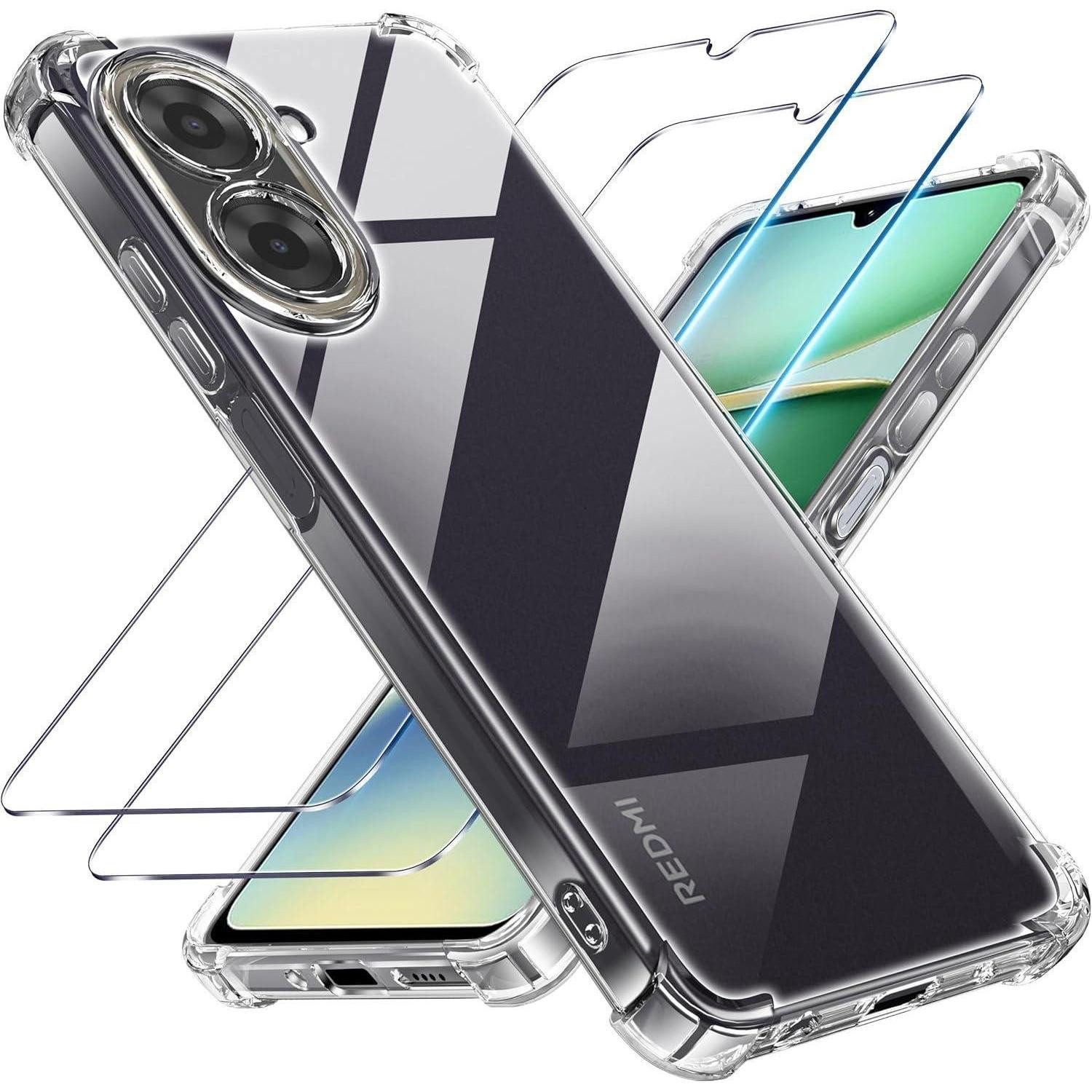 LuxusKollektion Handyhülle Handyhülle 3in1 Panzerglas Stoßfest Xiaomi Redmi A5 Transparent