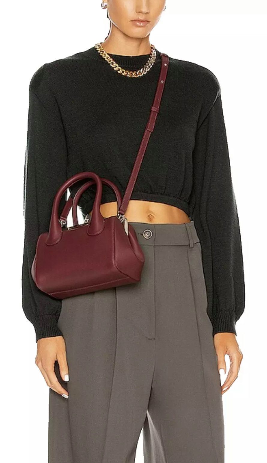 Chloé Umhängetasche Joyce Mini Frame Schultertasche Leder Tasche, Rahmenverschluss mit Push-Lock-System, Kalbsleder