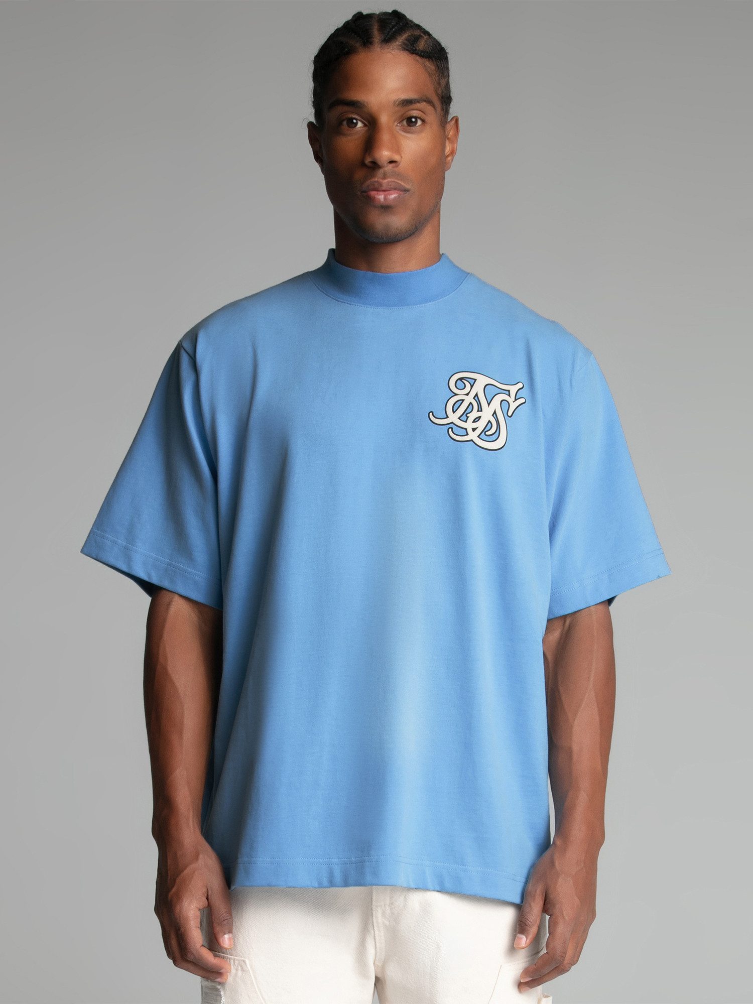 Siksilk T-Shirt SikSilk Herren Blaues Logo T-Shirt