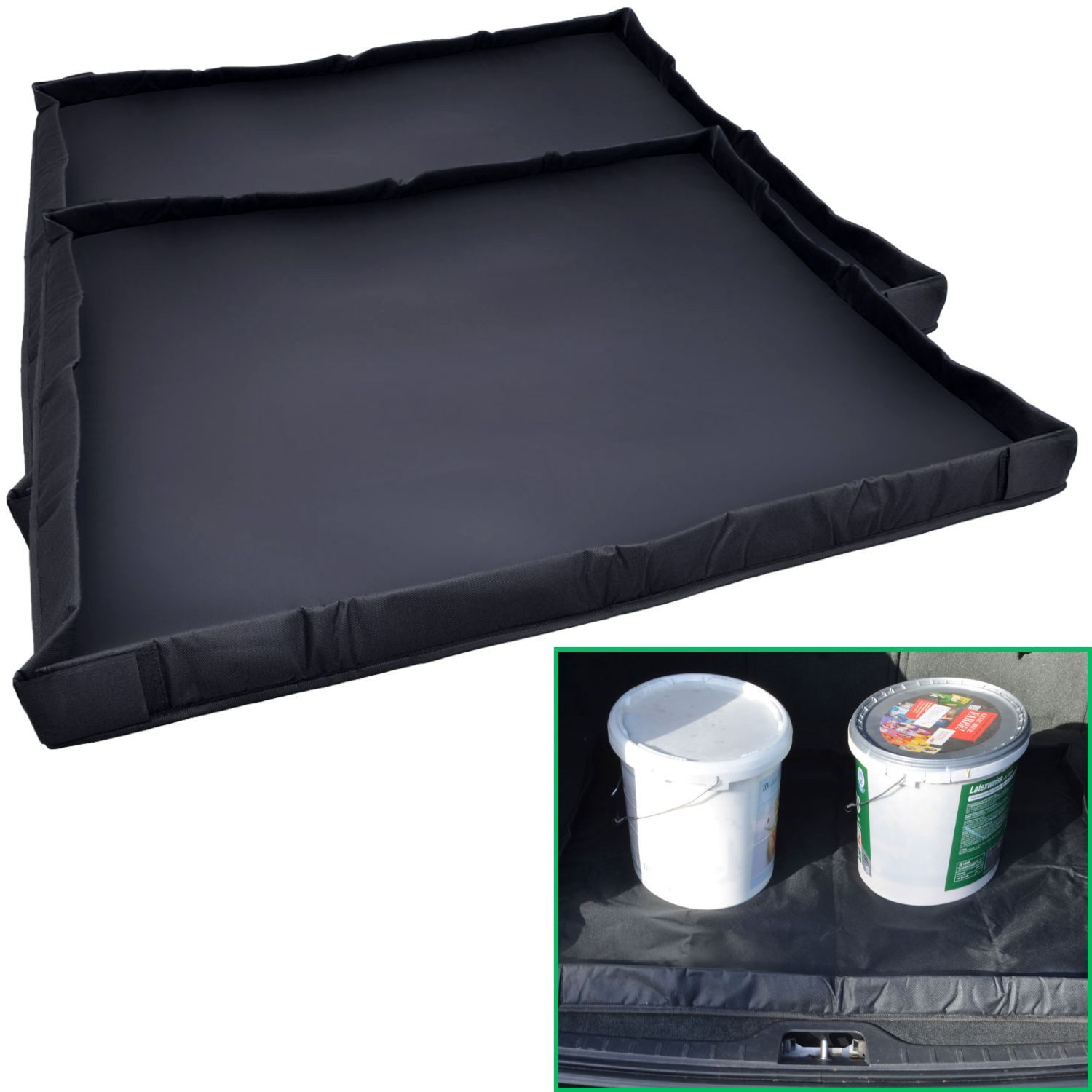Diedrich Filmer GmbH Kofferraumwanne 2x Set Universal Kofferraum-Schutzdecke 88x76cm (2 St), für Universal PKW, Kofferraumwanne Kofferraummatte PKW Auto Schutz Schutzmatte Wanne Rand