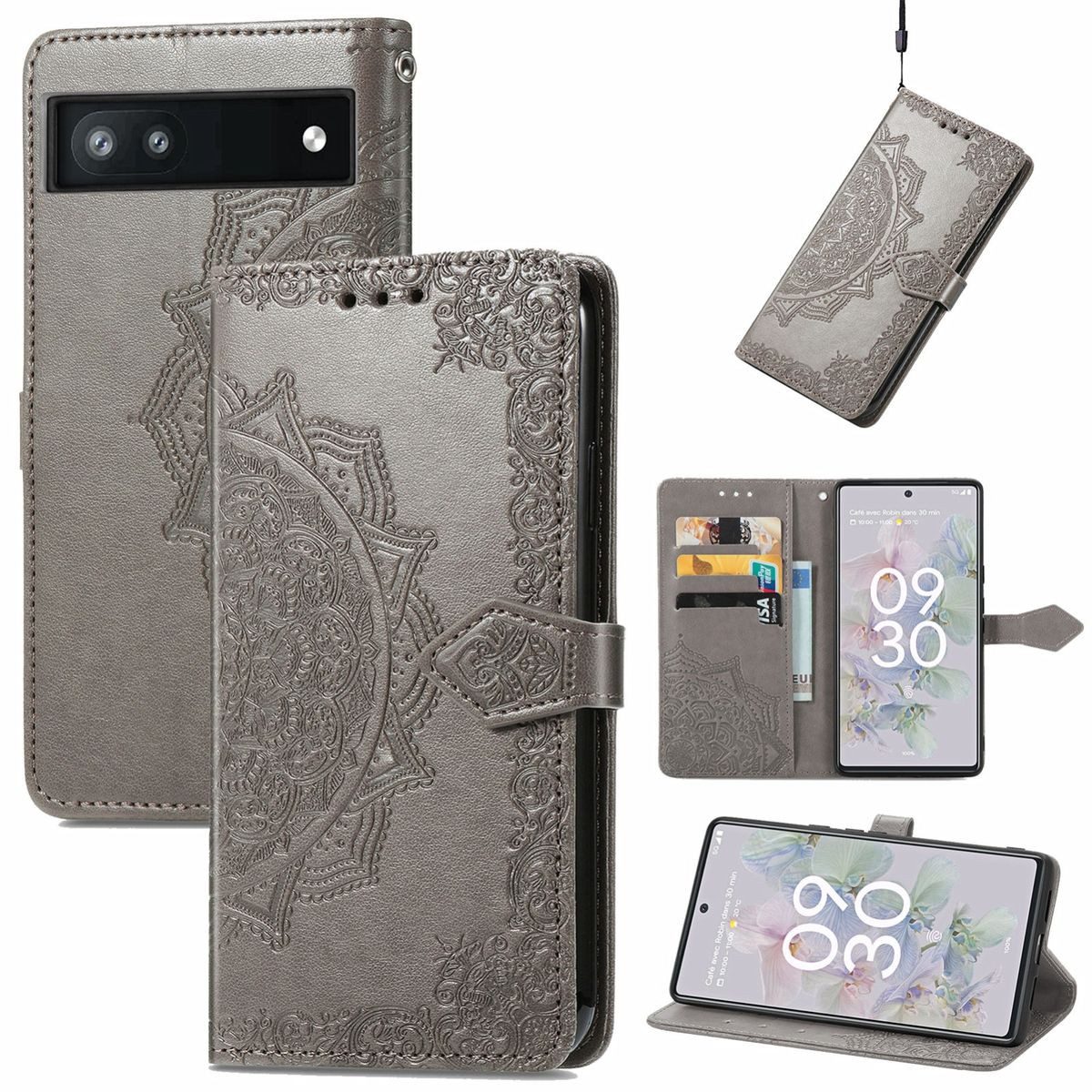 König Design Handyhülle Google Pixel 6A, Schutzhülle Schutztasche Case Cover Etuis Wallet Klapptasche Bookstyle
