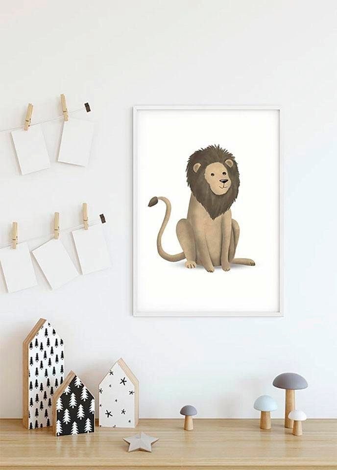 Komar Poster Cute Animal Lion, Tiere (1 St), Kinderzimmer, Schlafzimmer,  Wohnzimmer