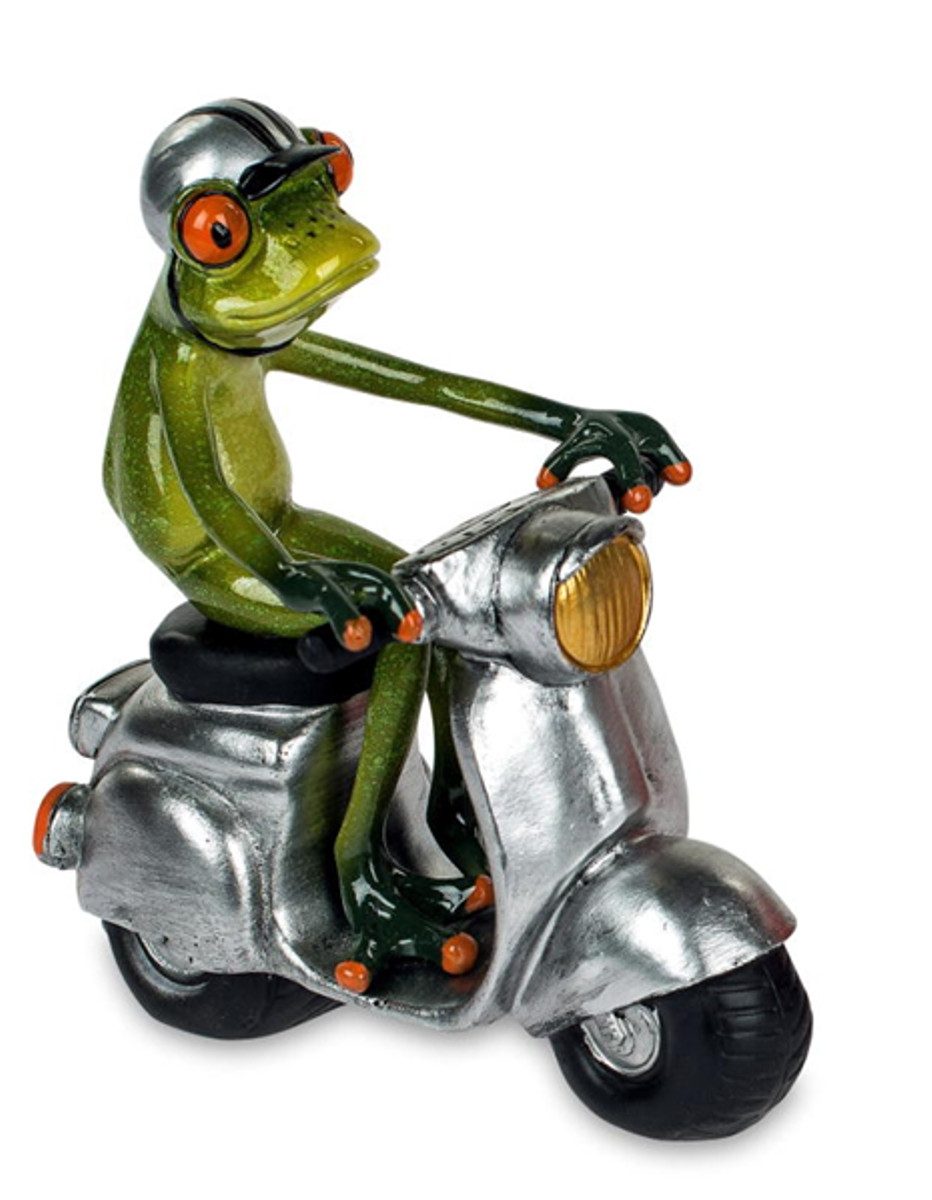 formano Dekofigur Frosch Mann auf Motorroller 15cm Froschfigur (1 St)