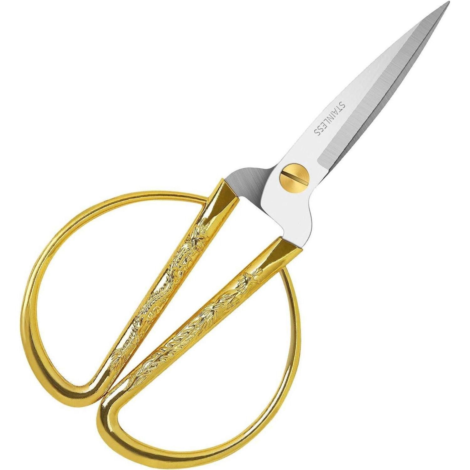 KUONIIY Haushaltsschere Schere Spitz Super Scharf Präziser Schnitt Großer Griff 17cm