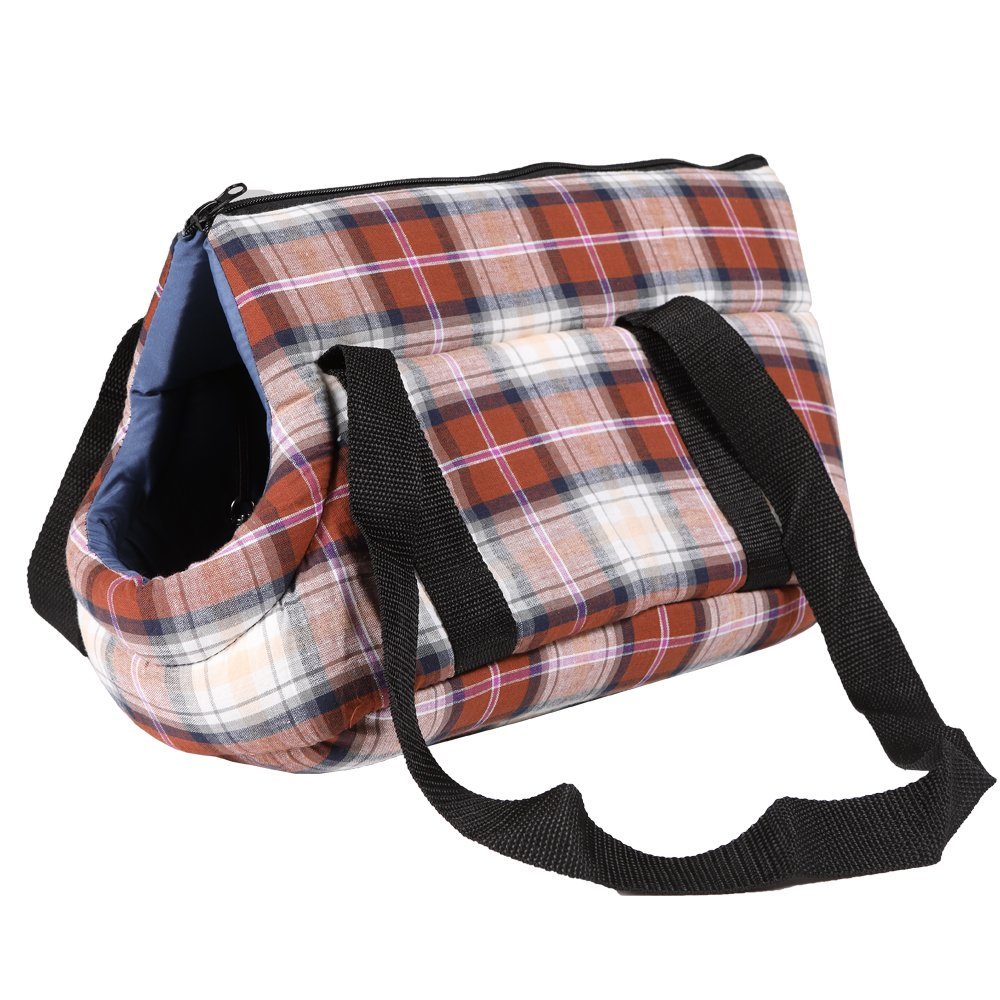 Home4Living Hundekorb Hundetragetasche Tasche klein rot kariert 37x20x21cm, Kariert