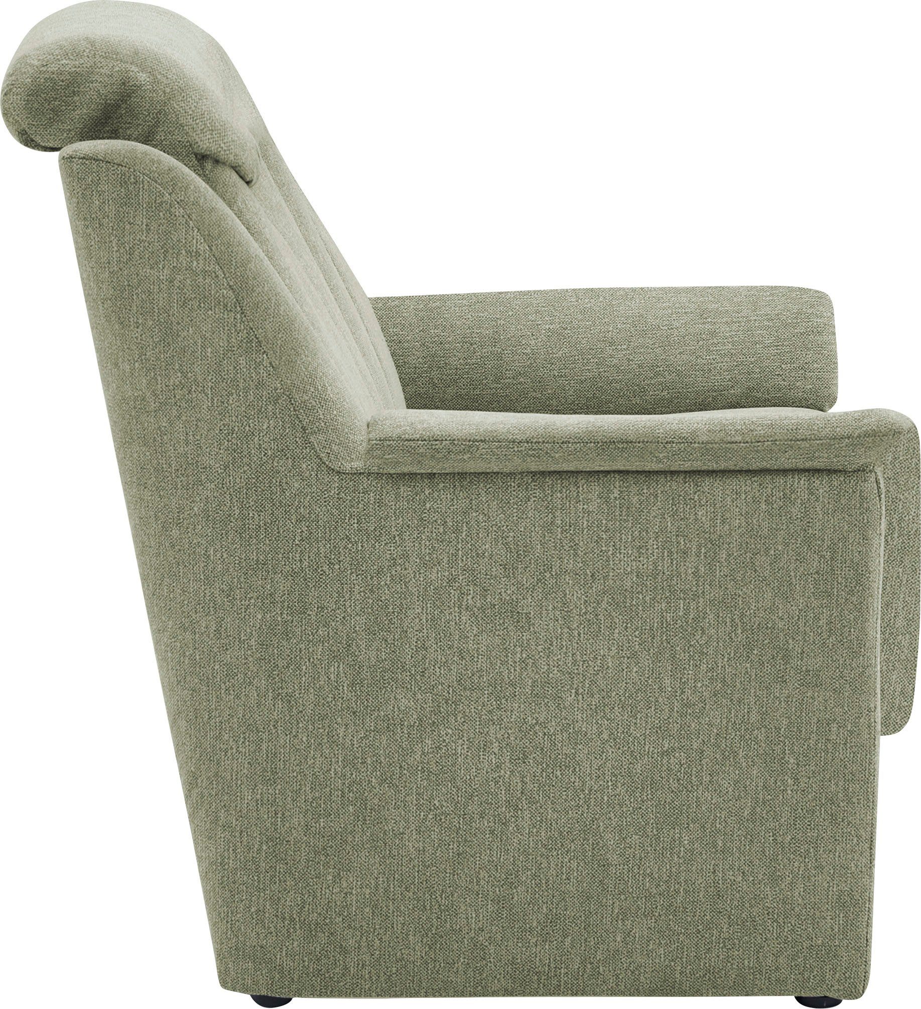3-Sitzer Sessel und BECK 3-tlg), in VILLA Polstergarnitur cm, Kopfteilverstellung, 2x Lugano, (Set, 46 Sitzhöhe