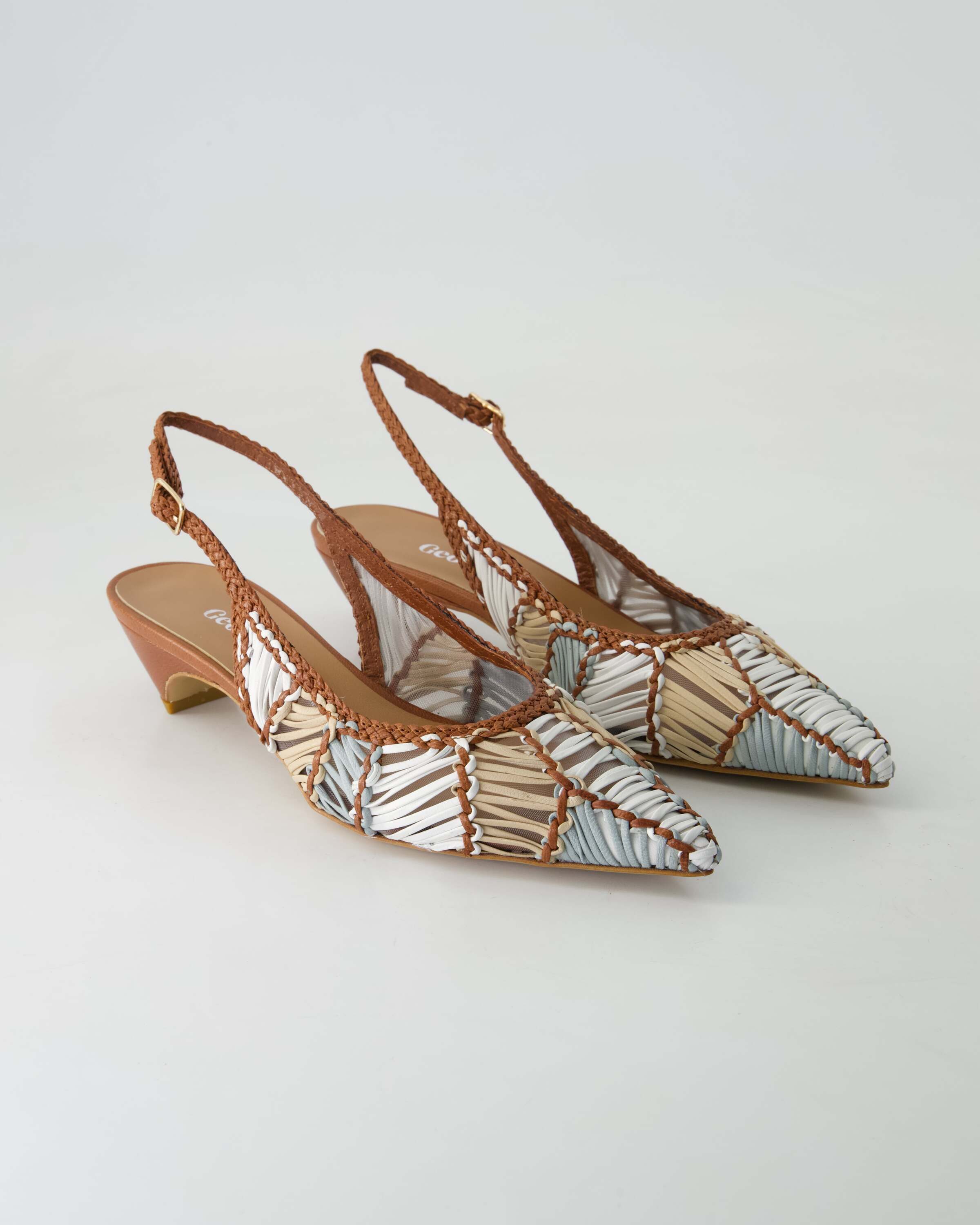 George Watts N1008-405 Slingpumps Obermaterial: Leder