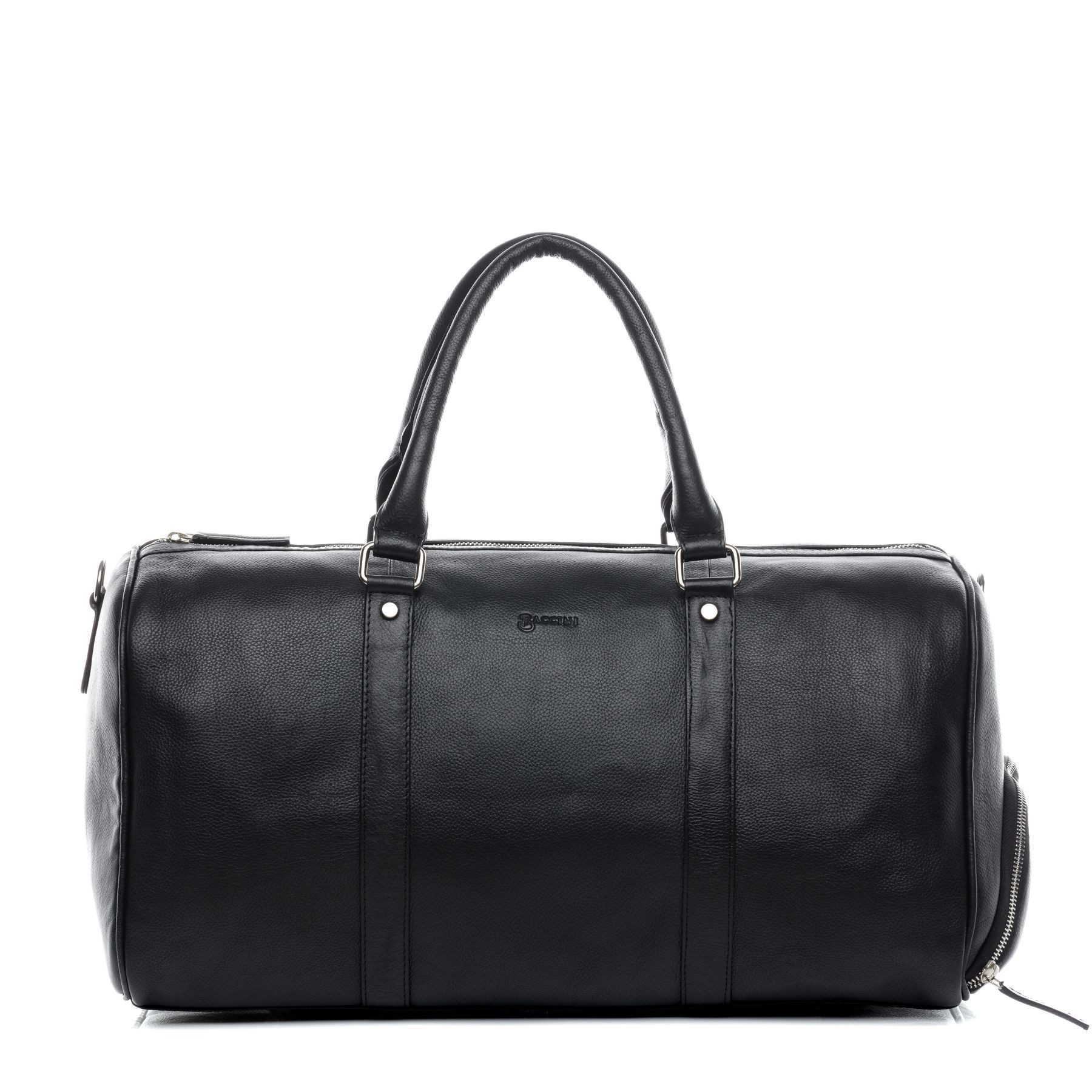 BACCINI Reisetasche echt Leder Weekender groß schwarz-48-cm, Echtleder Reisegepäck für Damen & Herren, Sporttasche XL schwarz