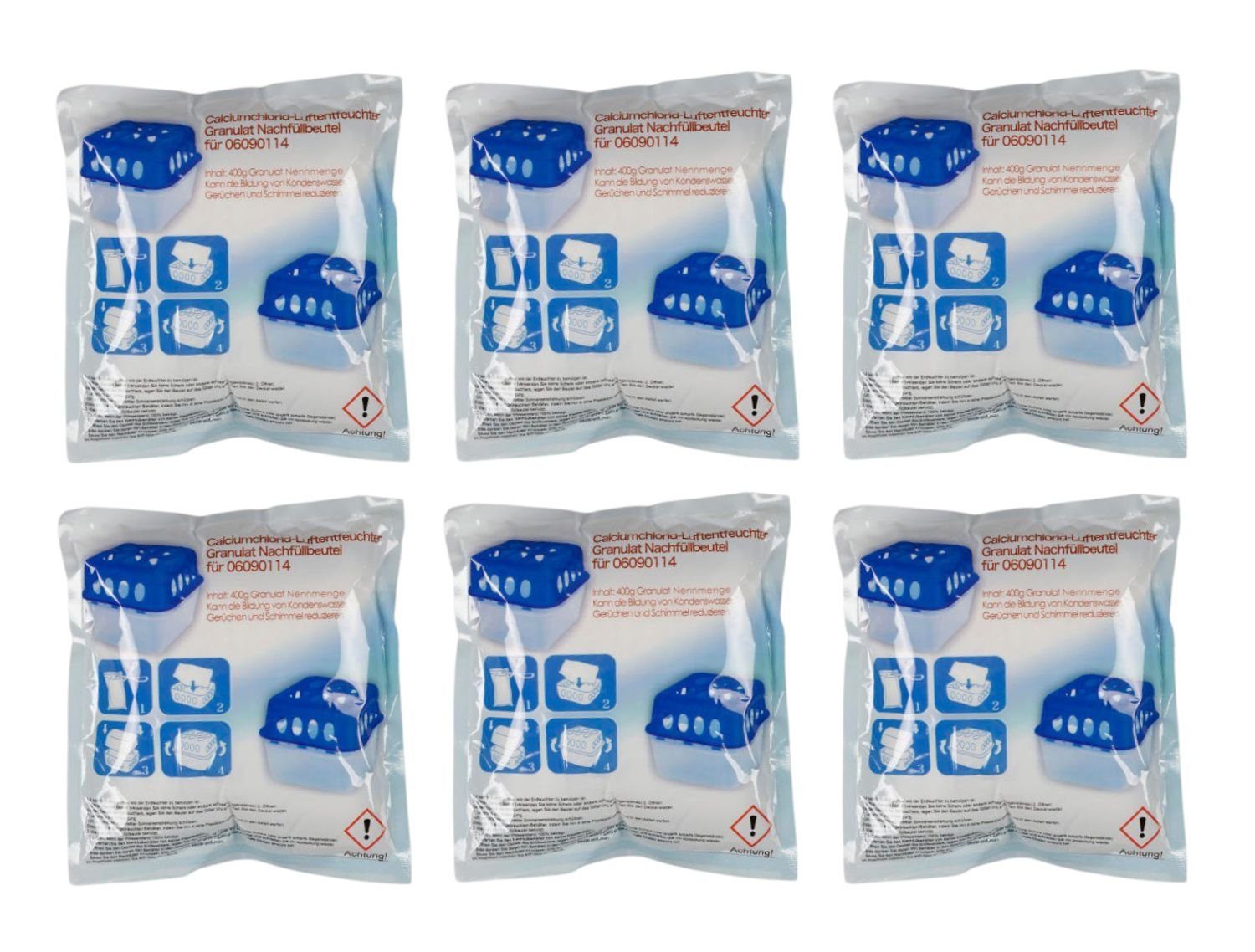 BURI Luftentfeuchter 6er-Pack Luftentfeuchter Nachfüllbeutel 400g Granulat günstig online kaufen