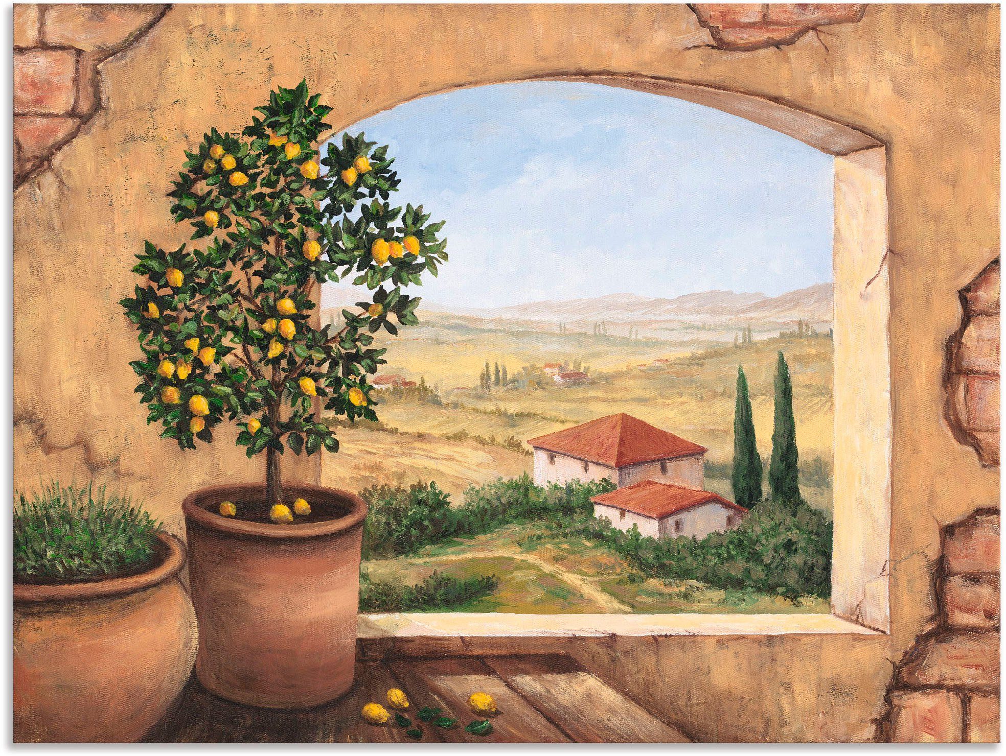 Artland Wandbild Fenster in der Toskana, Fensterblick (1 St), als Alubild, Outdoorbild, Leinwandbild, Poster, Wandaufkleber