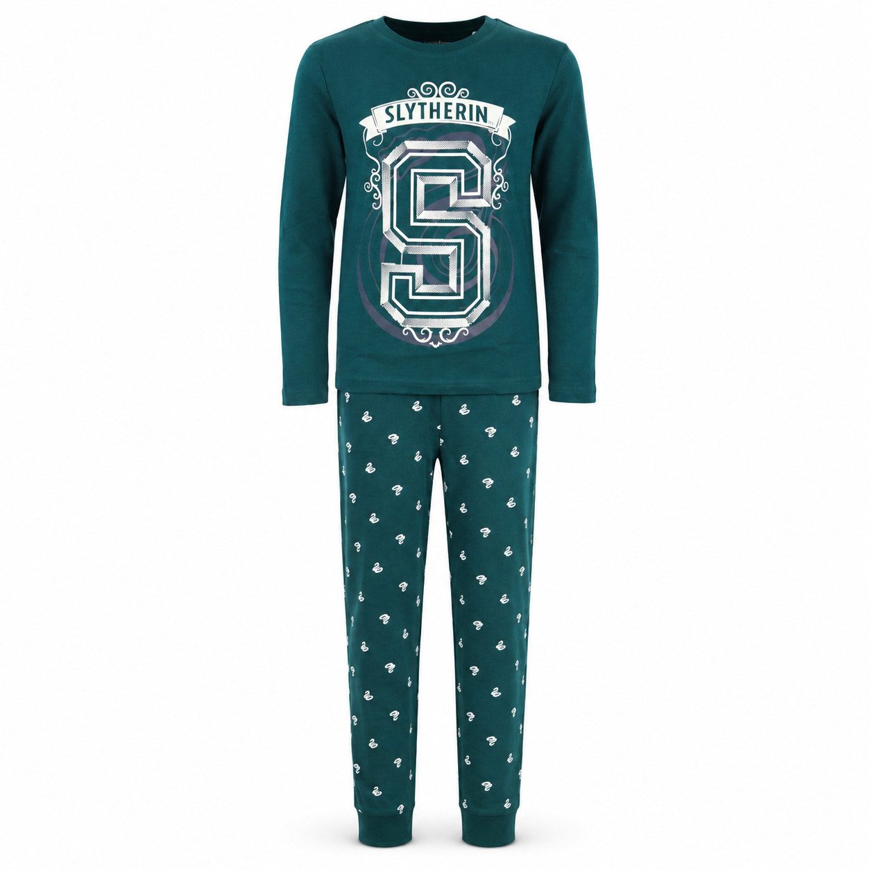 Harry Potter Schlafanzug Harry Potter Gryffindor Slytherin Jungen langarm Pyjama Gr. 134 bis 164, 100% Baumwolle