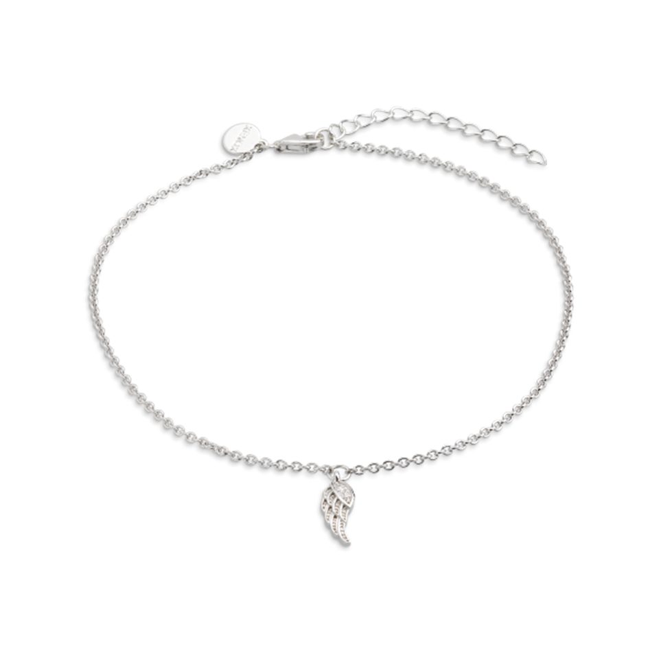 XENOX Fußkette XENOX Fusskettchen Damen "Silver Basic" Engelsflügel Silber