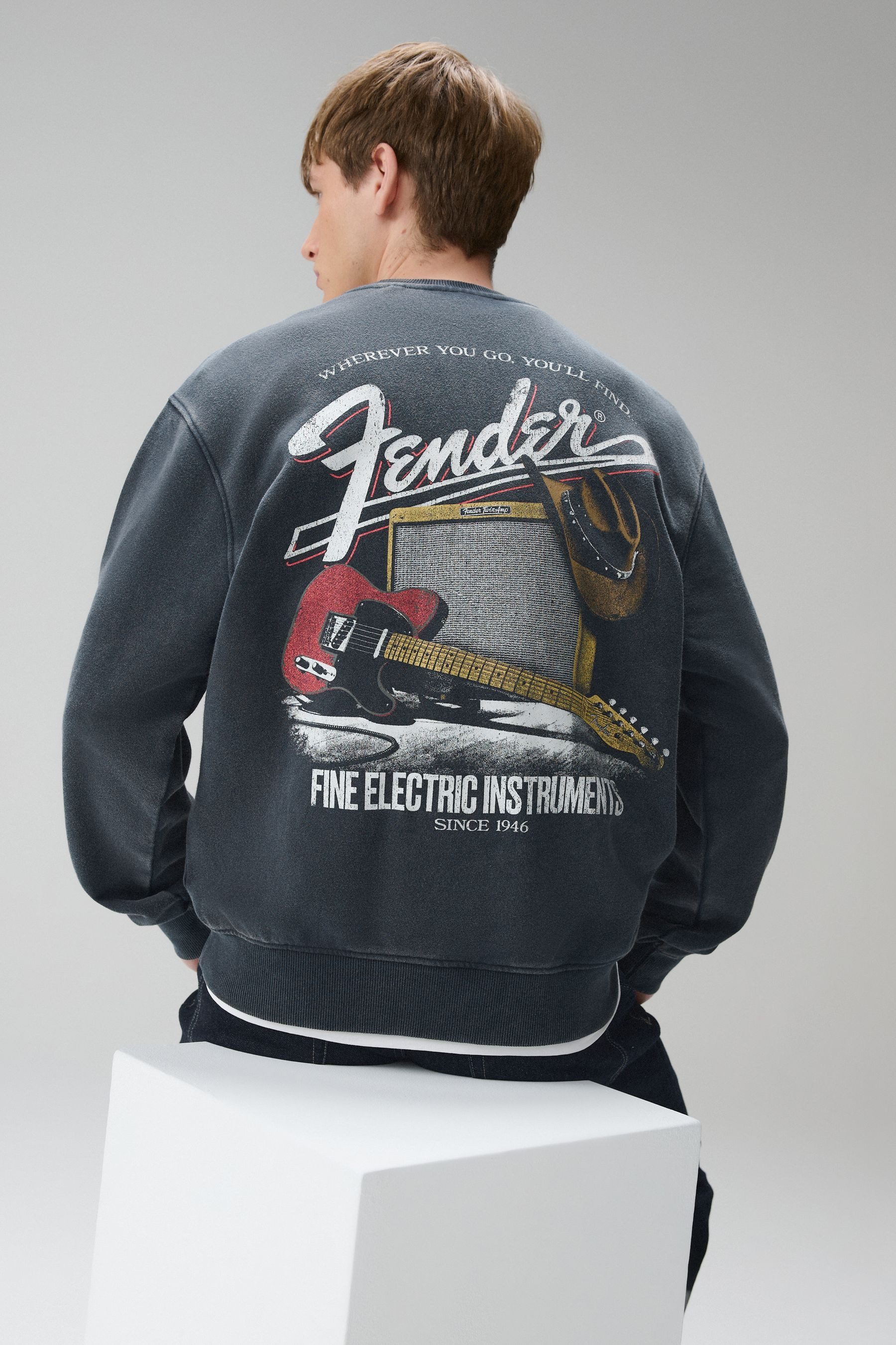 Next Sweater Rundhalssweatshirt mit Grafik, Fender (1-tlg)