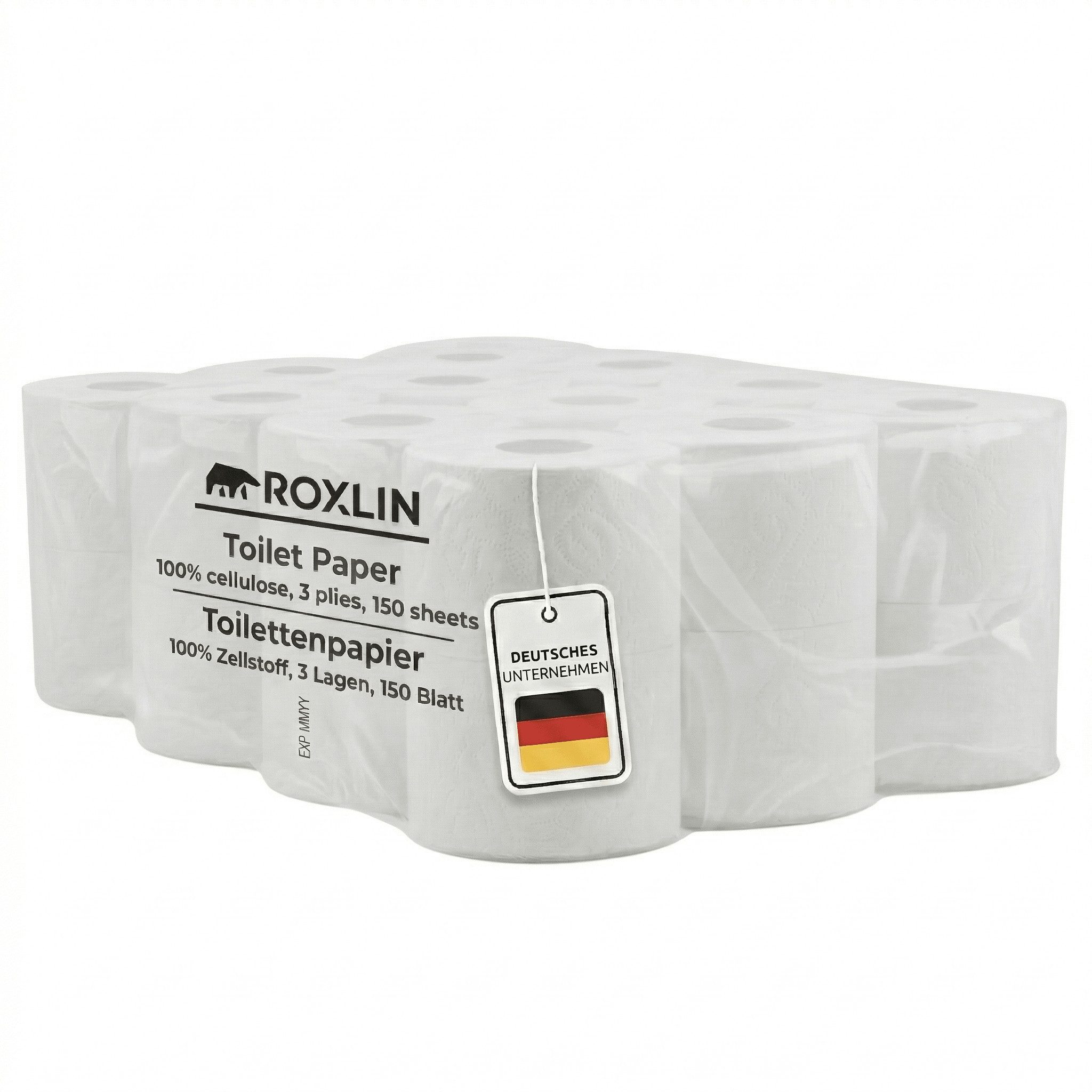 Roxlin Toilettenpapier Toilettenpapier, 3-lagig, Ultraweich, Saugstark, Reißfest (24-St)