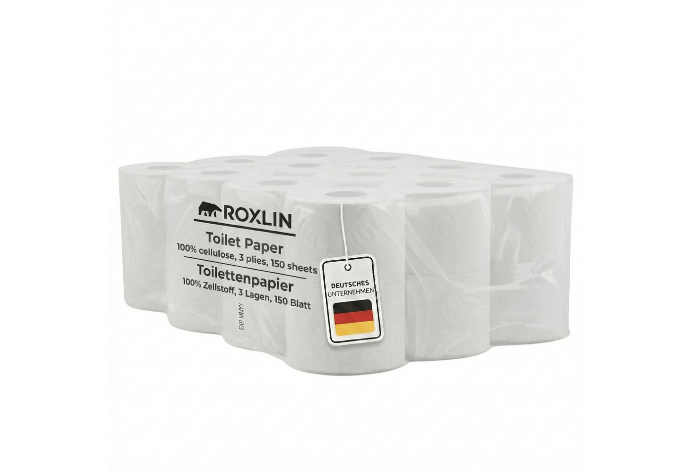 Roxlin Toilettenpapier Toilettenpapier, 3-lagig, Ultraweich, Saugstark, Reißfest (24-St)