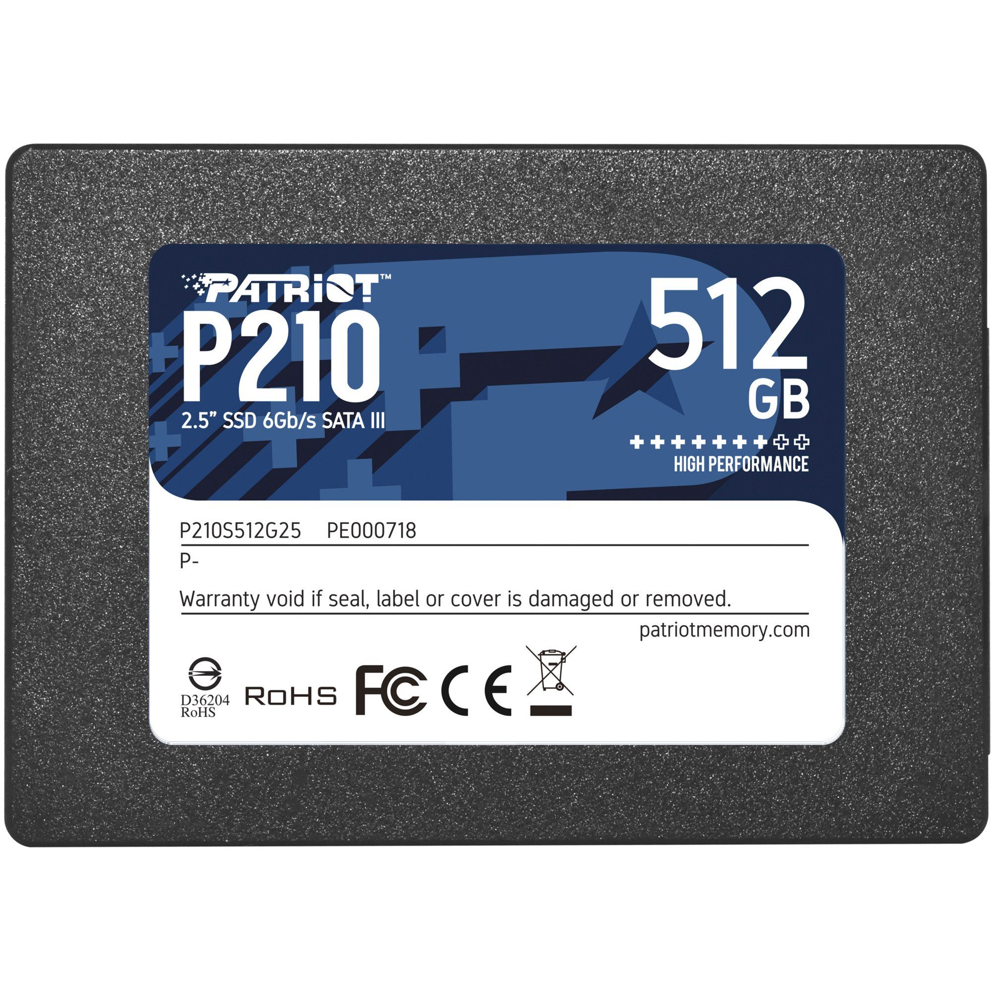 Patriot Patriot P210 512 GB, SSD, (SATA 6 Gb/s, 2,5) SSD-Festplatte (512 GB) 2.5"