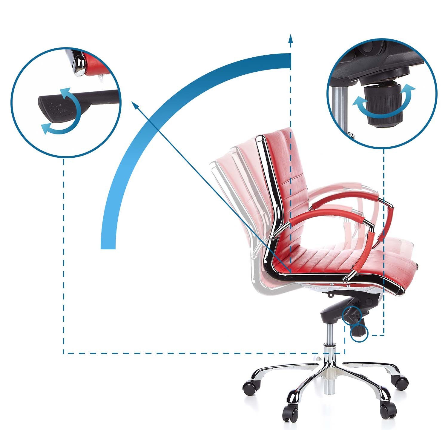 hjh OFFICE Chefsessel Profi Chefsessel PARMA 10 Leder mit Armlehnen, Drehstuhl Bürostuhl ergonomisch