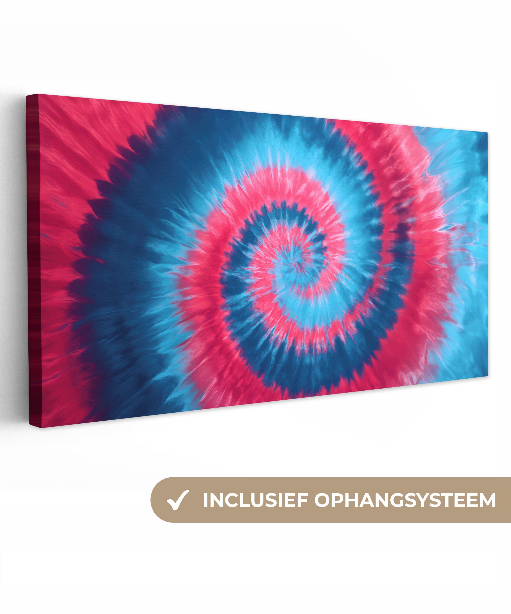 OneMillionCanvasses® Leinwandbild Panorama Spirale - Rosa - Rotierend, Fotodruck (1 St), Leinwand Bilder für Wohnzimmer Schlafzimmer 60x30 cm