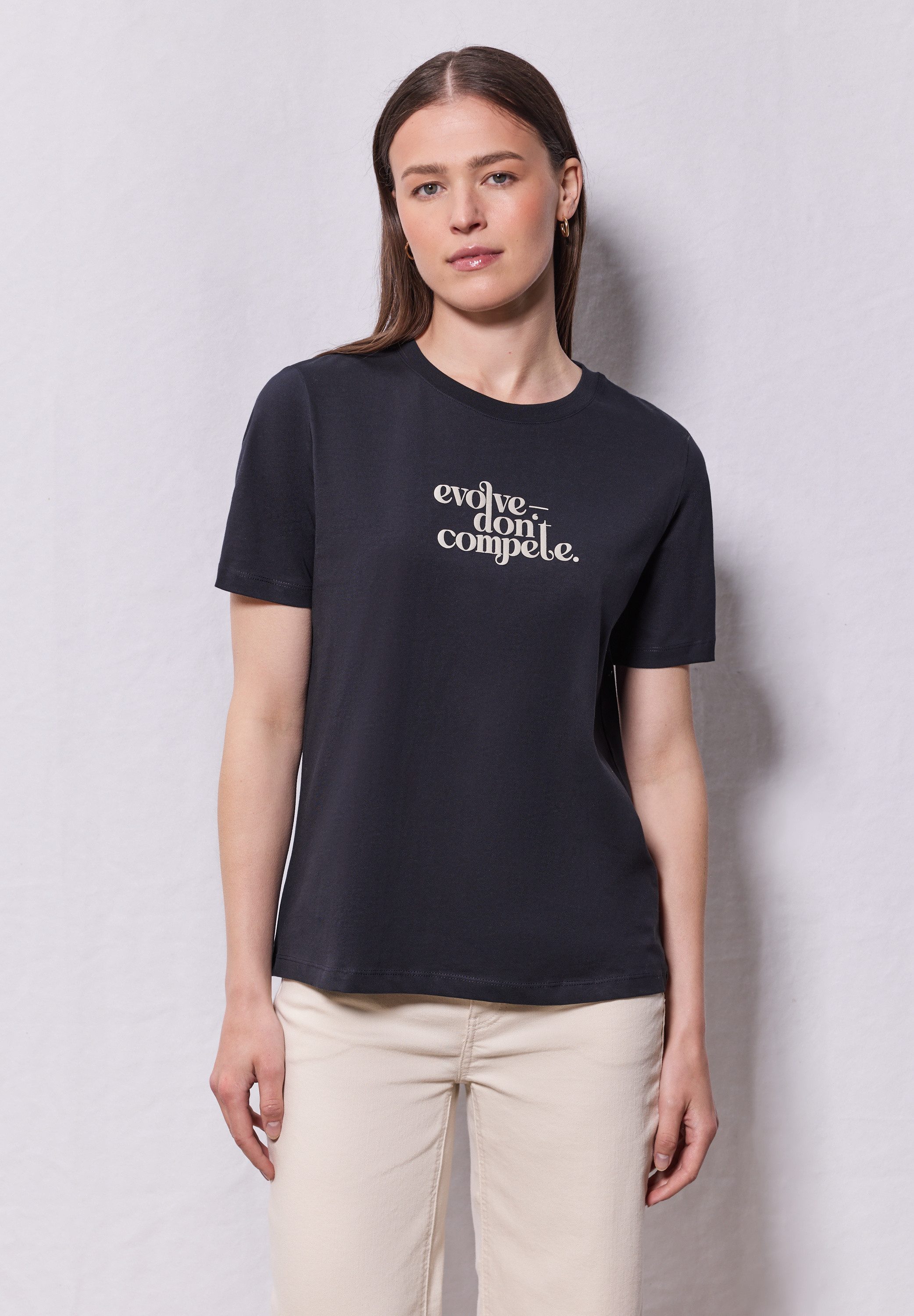 STREET ONE STUDIO T-Shirt aus reiner günstig online kaufen