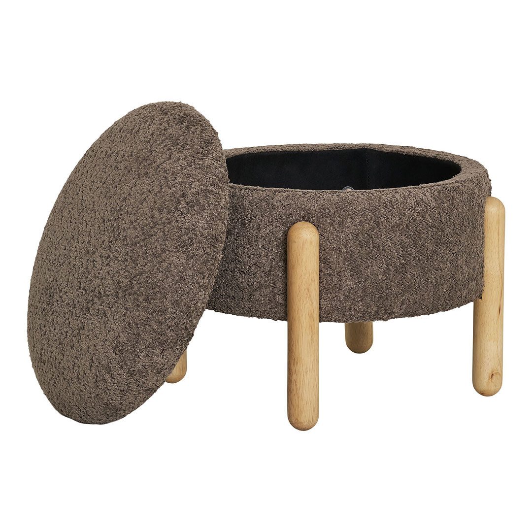 House Nordic Pouf Medas Pouf Mit Aufbewahrung braun.
