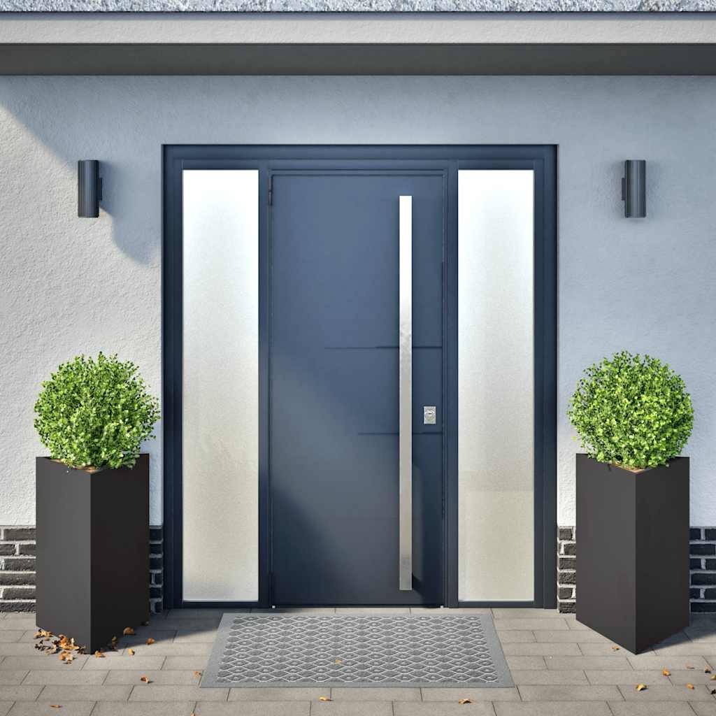 vidaXL Blumentopf Pflanzkübel 2 Stk. Schwarz Dreieckig 50x43x75 cm Stahl (2 St)