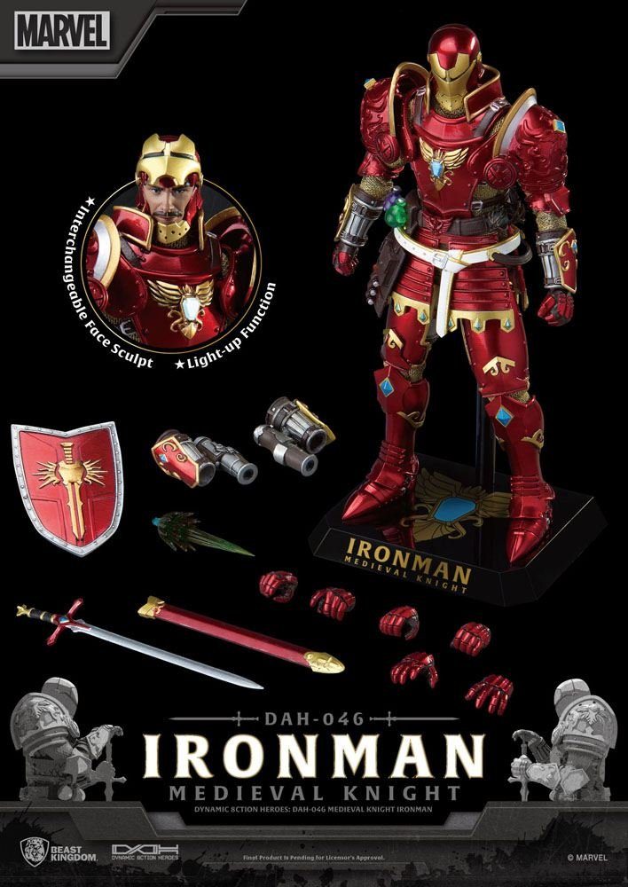 Actionfigur Marvel Dynamic 8ction DAH-046 1/9 Medieval Knight Iron Man Actionfigur