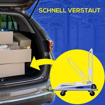 TroniTechnik Transportroller Transportwagen Plattformwagen klappbar, 150 kg Tragkraft mit Antirutschbeschichtung, Ladefläche 72x48 cm