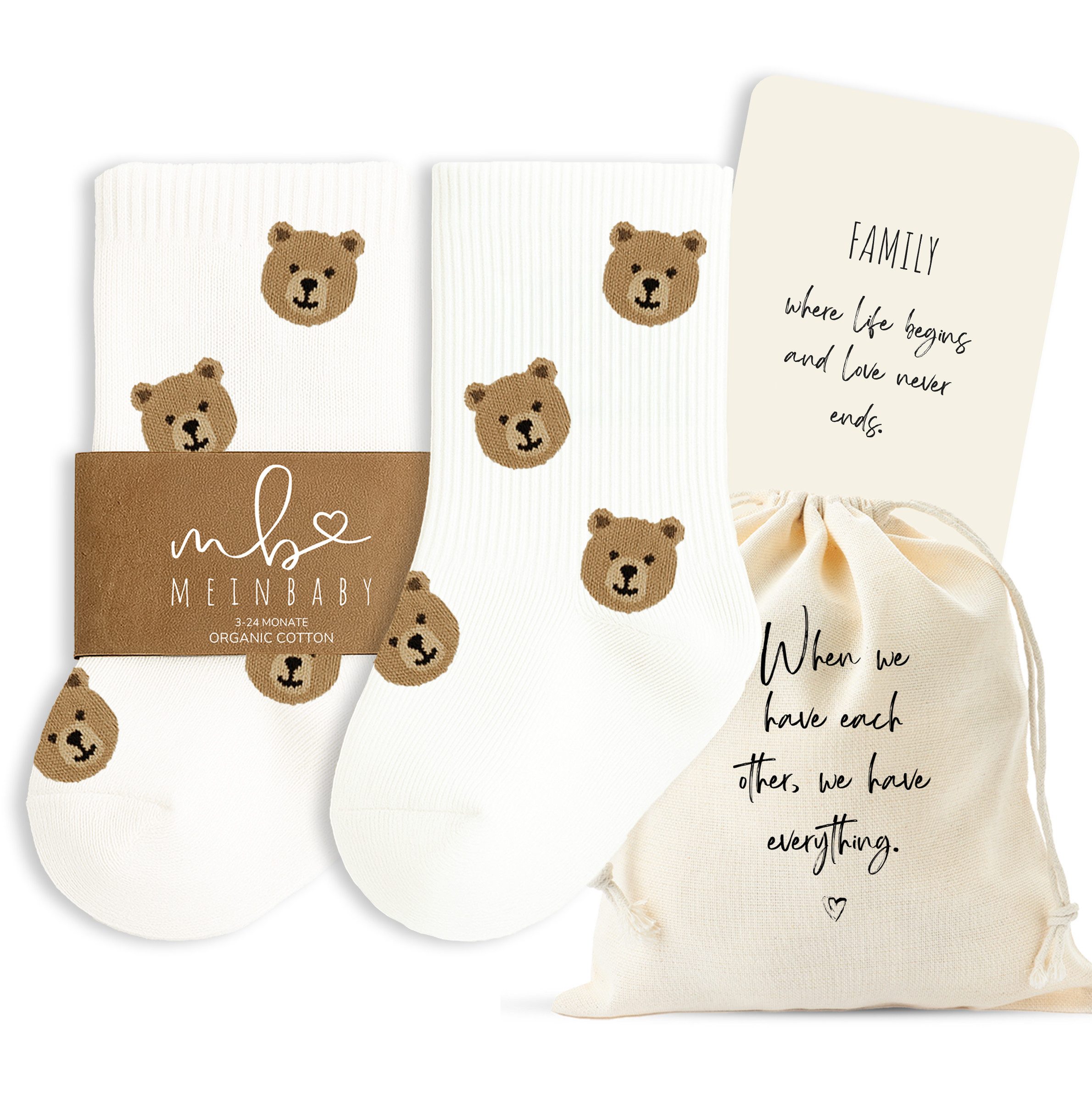 MeinBaby123® Freizeitsocken Geschenkset zur Geburt, Baby, Babyparty, i love mom, dad Geschenk für Mama und Papa