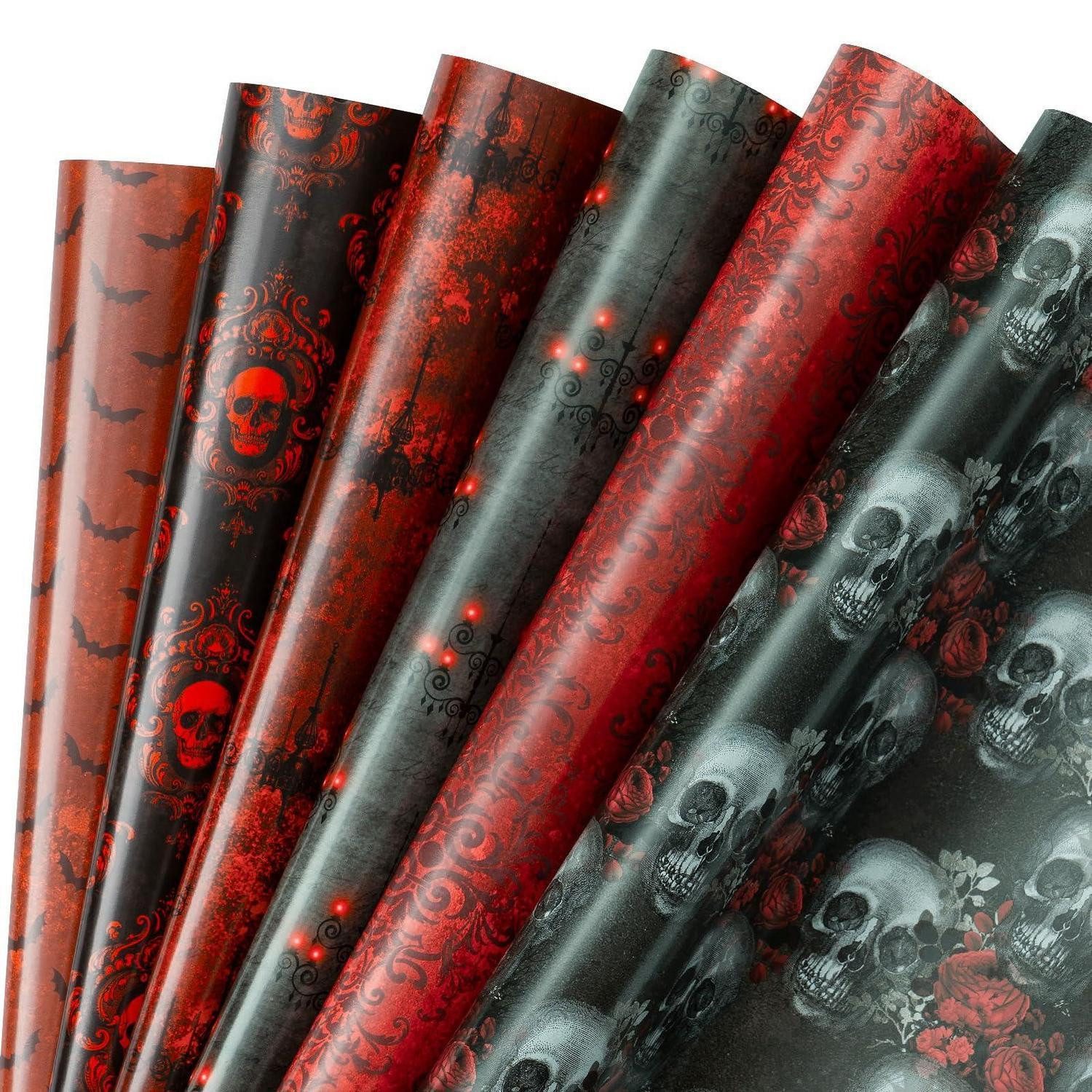 LuxusKollektion Geschenkpapier Geschenkpapier Gothic Halloween Totenkopf 6 Blatt, (6St)
