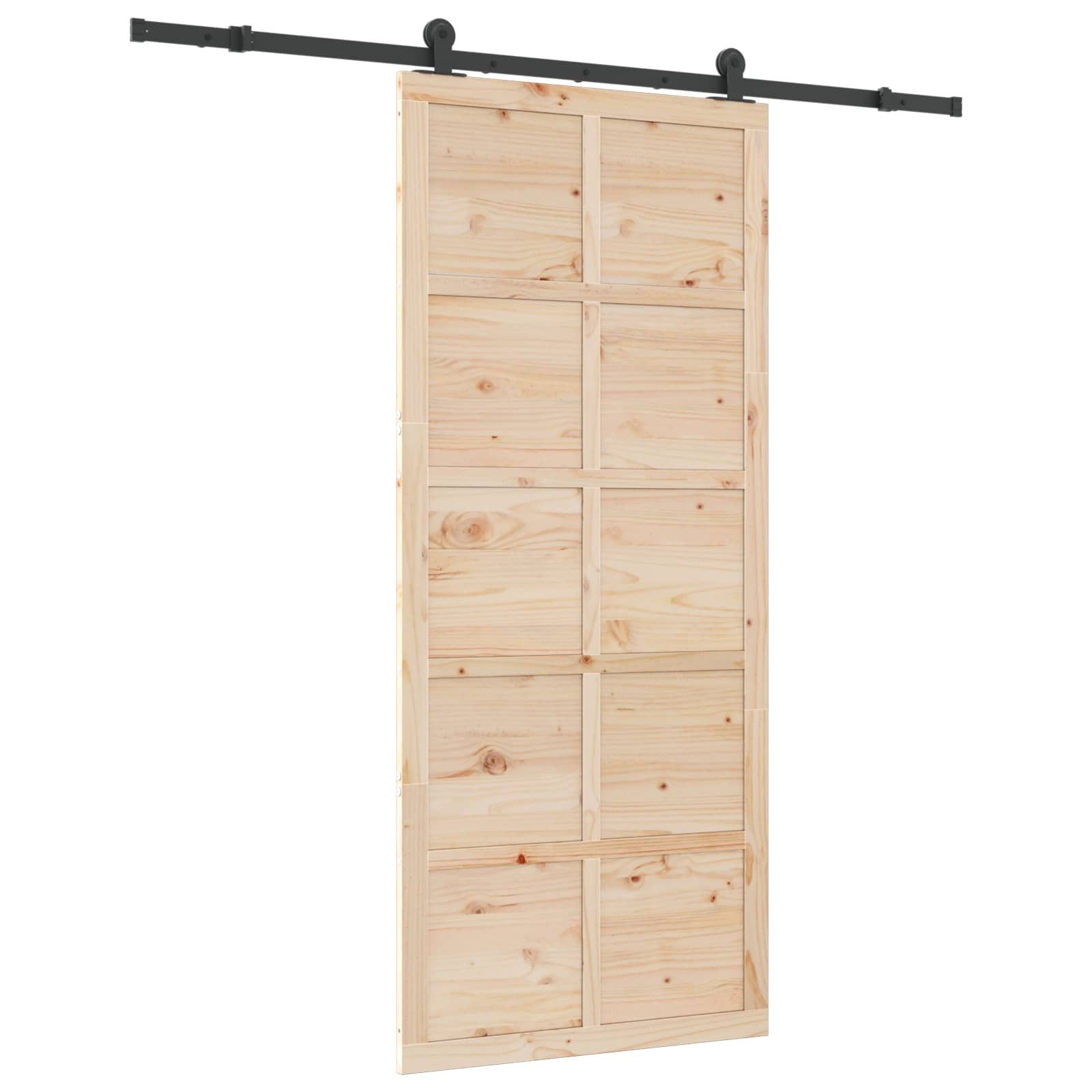 vidaXL Schiebetür Schiebetür Natur 80 x 208 cm Massives Kiefernholz (1-St)