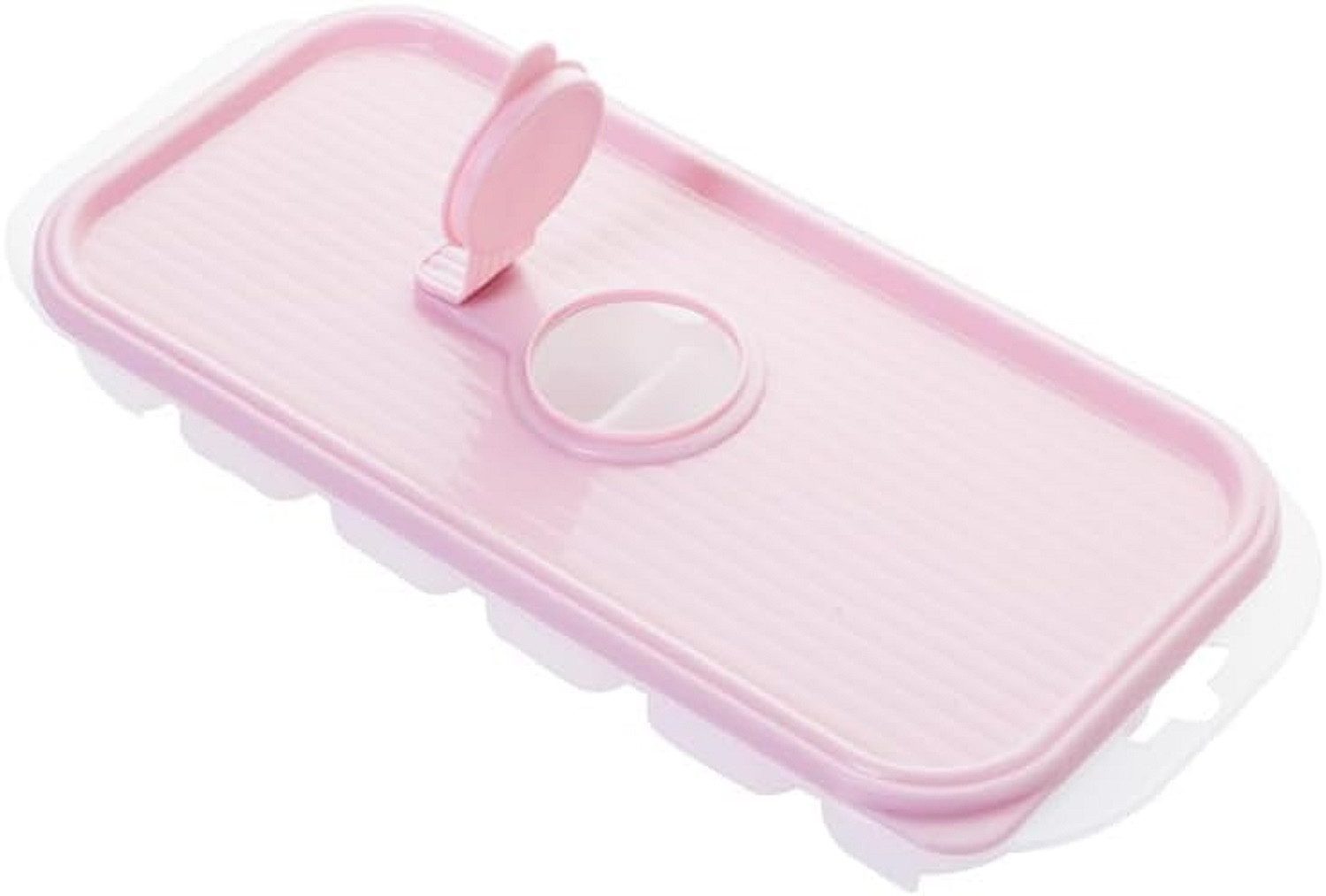 Centi Eiswürfelform Eiswürfelbehälter m. Deckel 18er, (2-tlg), mit praktischer Einfüllöffnung und Standfüssen