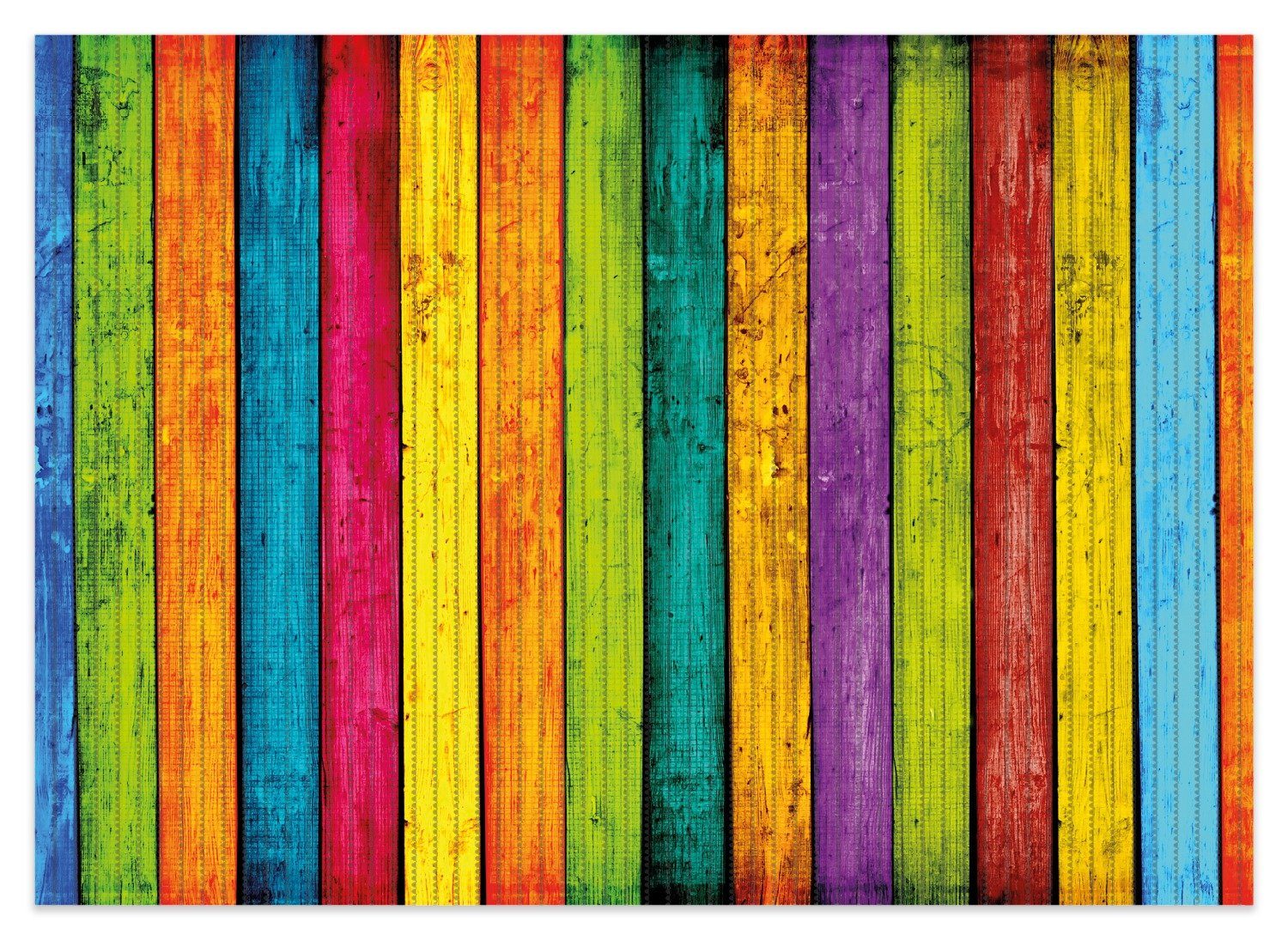 Wallario Schaum-Badematte Buntes Holz - bunte Streifen mit Farbe und Holzst günstig online kaufen